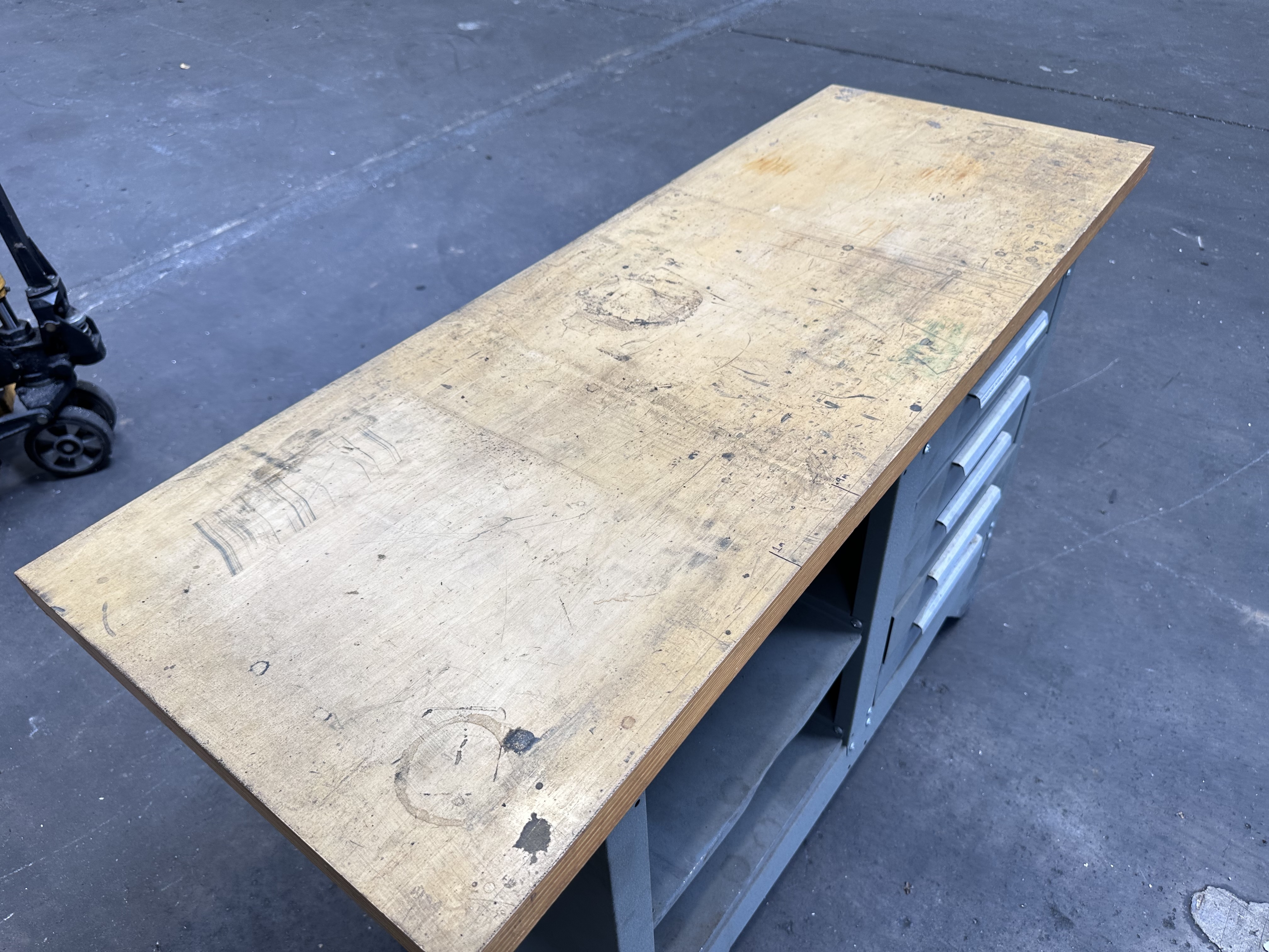 Wooden Top Work Bench 5 Drawer Cabinet 1370 x 510 x 870 