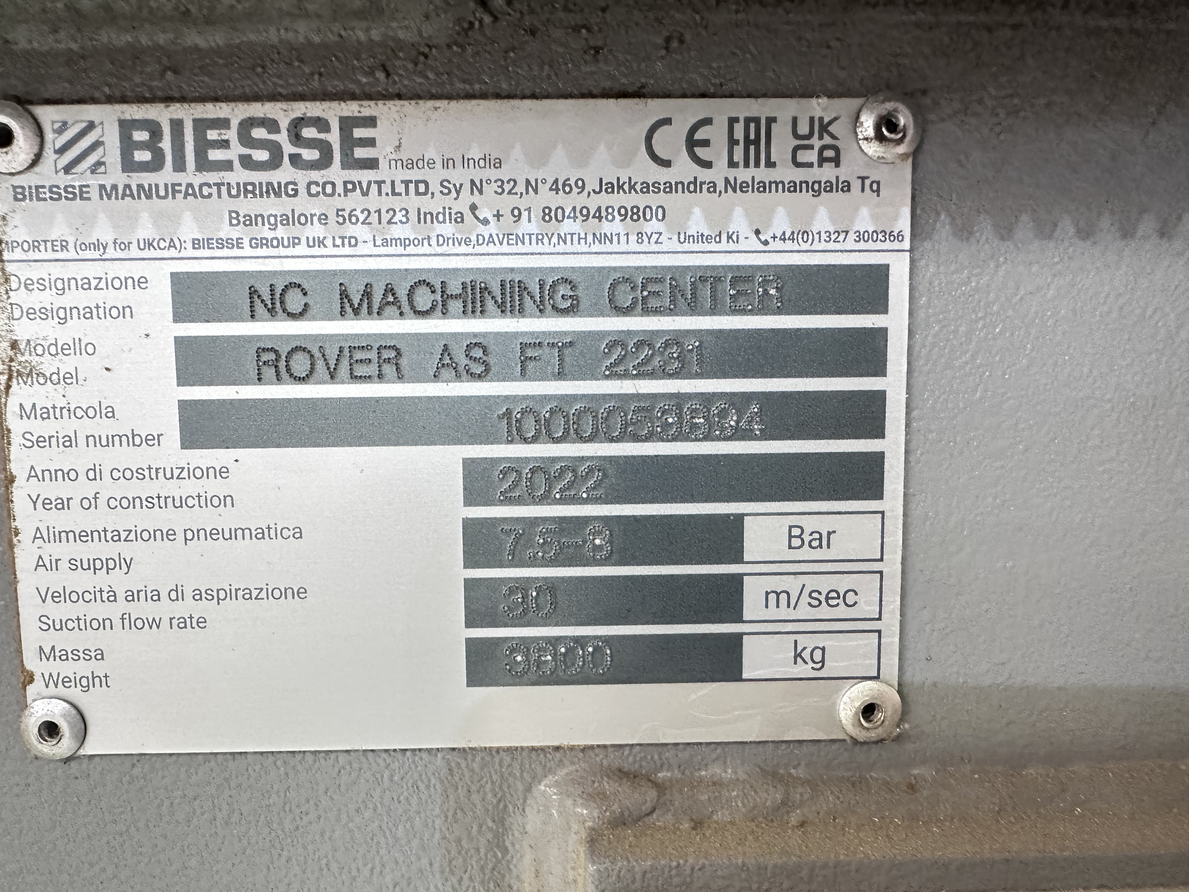 Biesse Rover AS FT 2231 CNC Router 