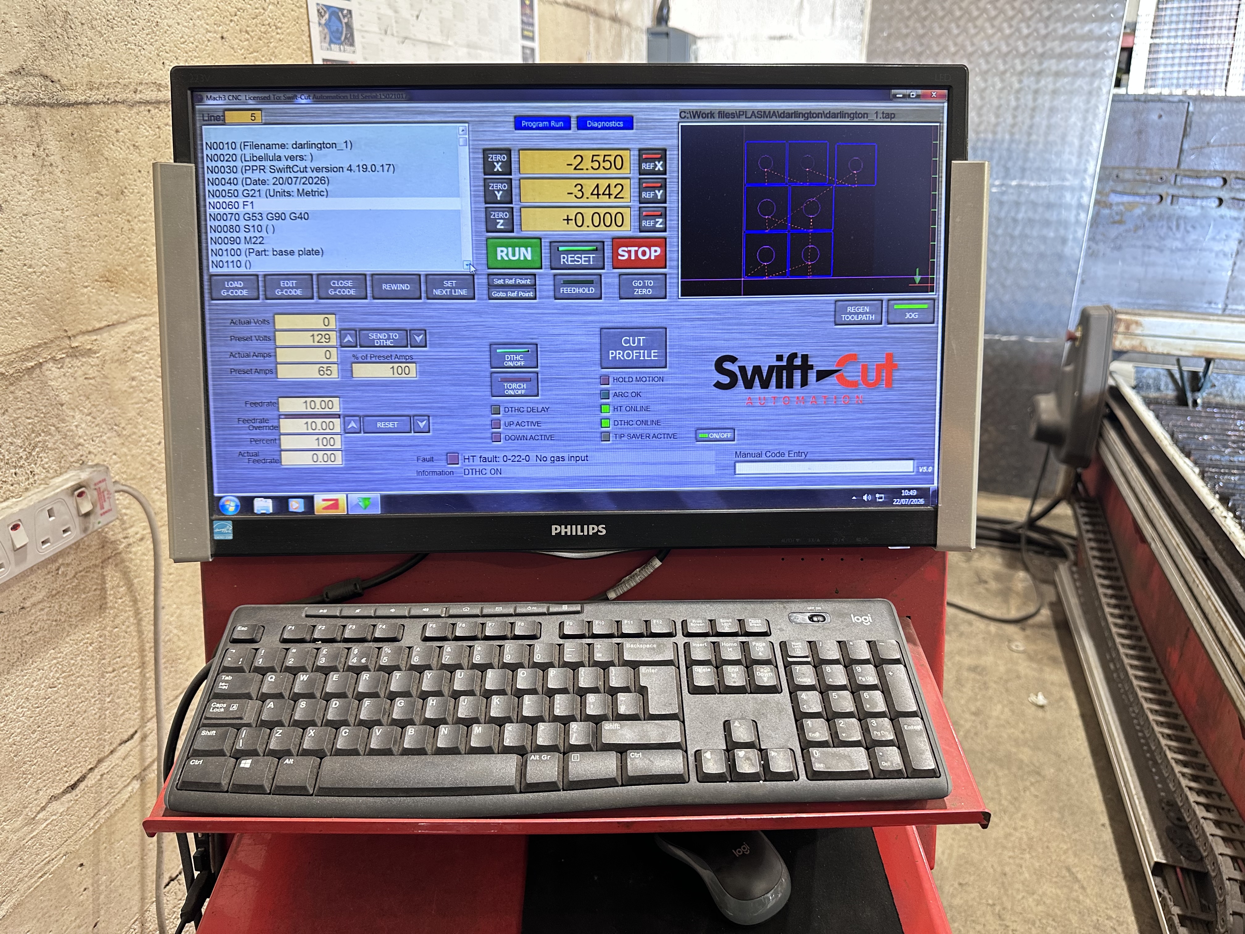 Swift Cut 3000 W/T Plasma Cutting Machine (2015)