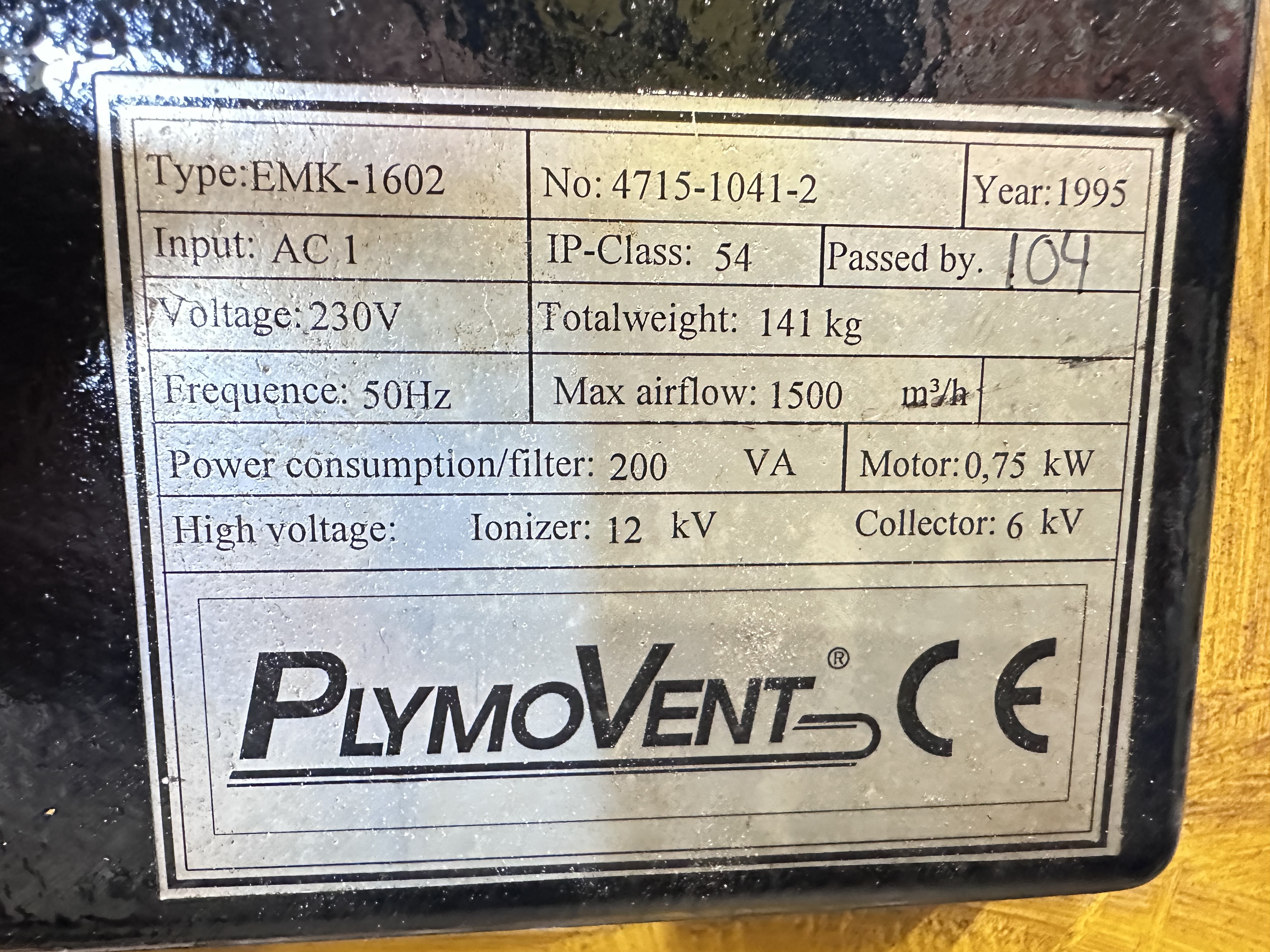 PlymoVent EMK -602 Weld Fume Extractor with Flexi Arm (1995)