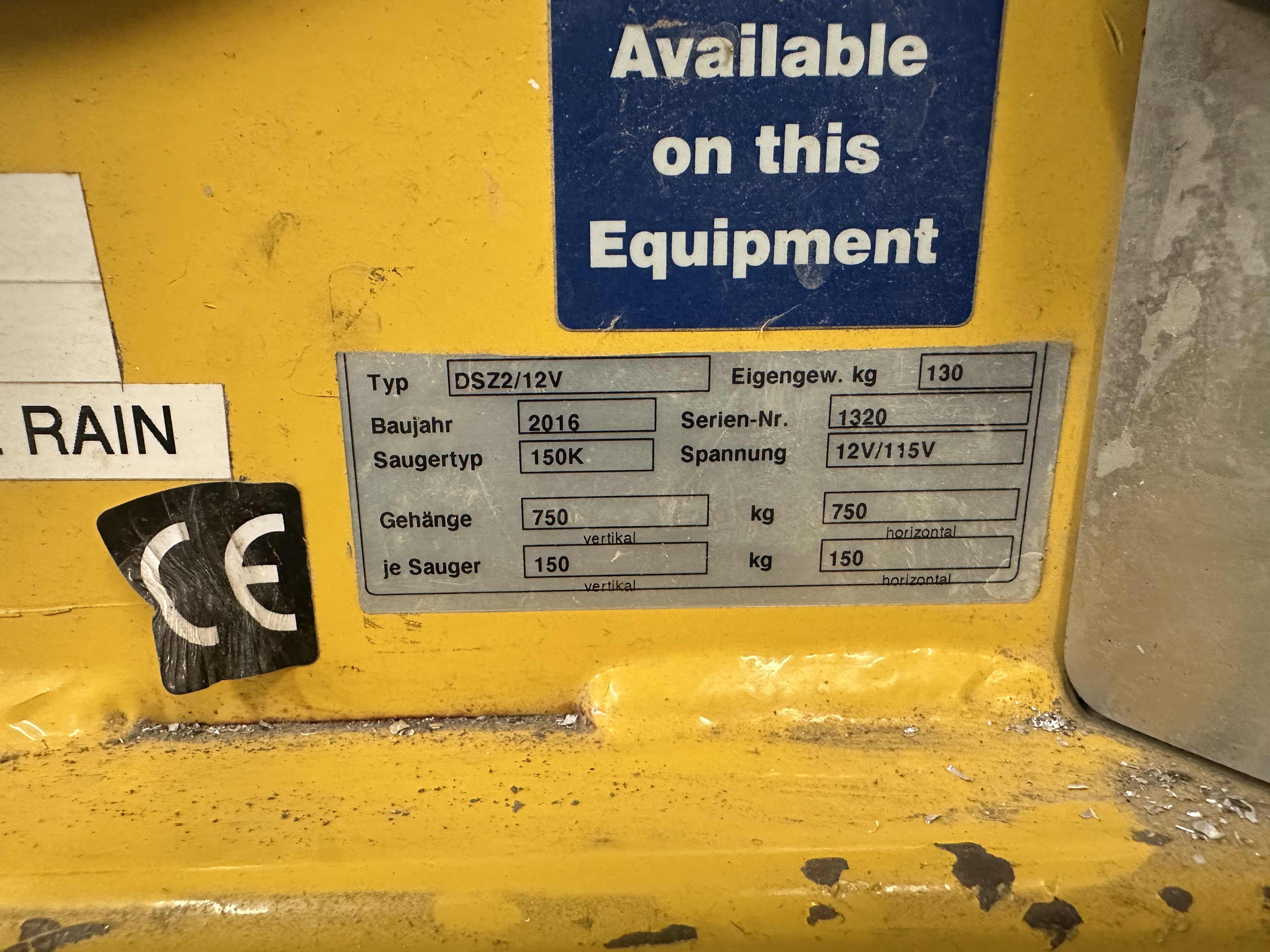 Kappel DSZ/12V Pneumatic / 110V Glass Plate Suction Lifter (2016)