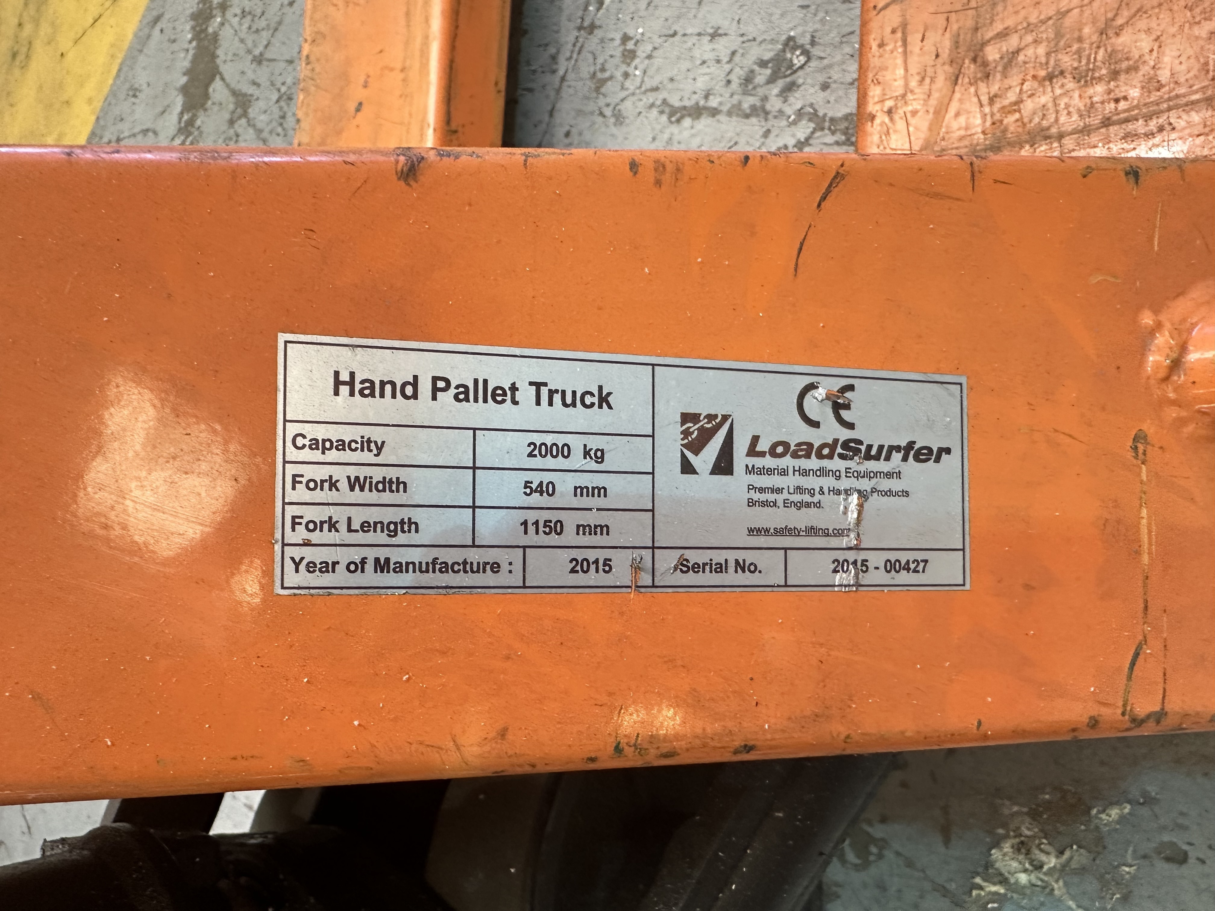 Loadsurfer Pallet Truck, Cap 2000kg (2015)