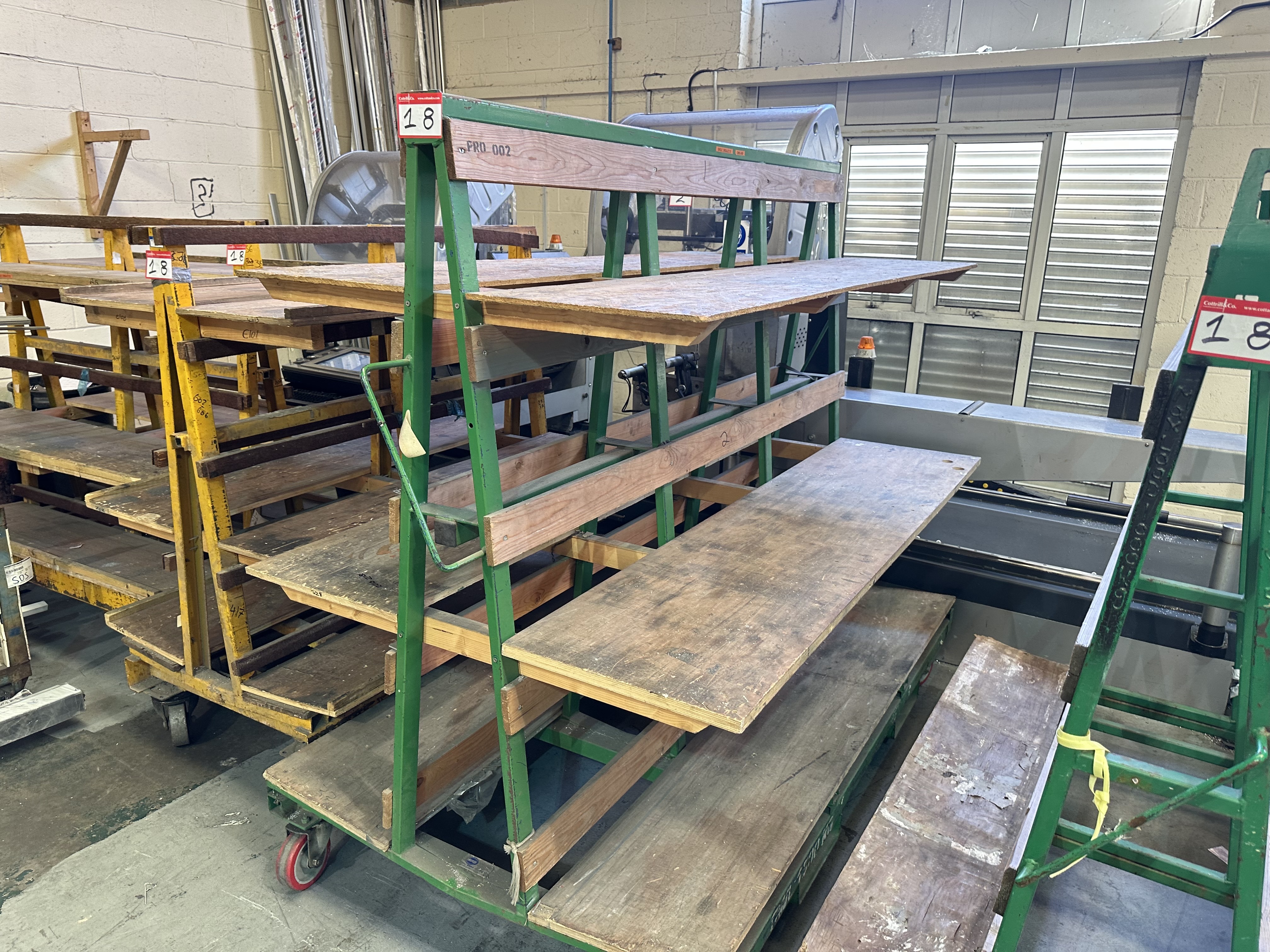 A Frame Glass/Shelving Trolleys, Qty 7