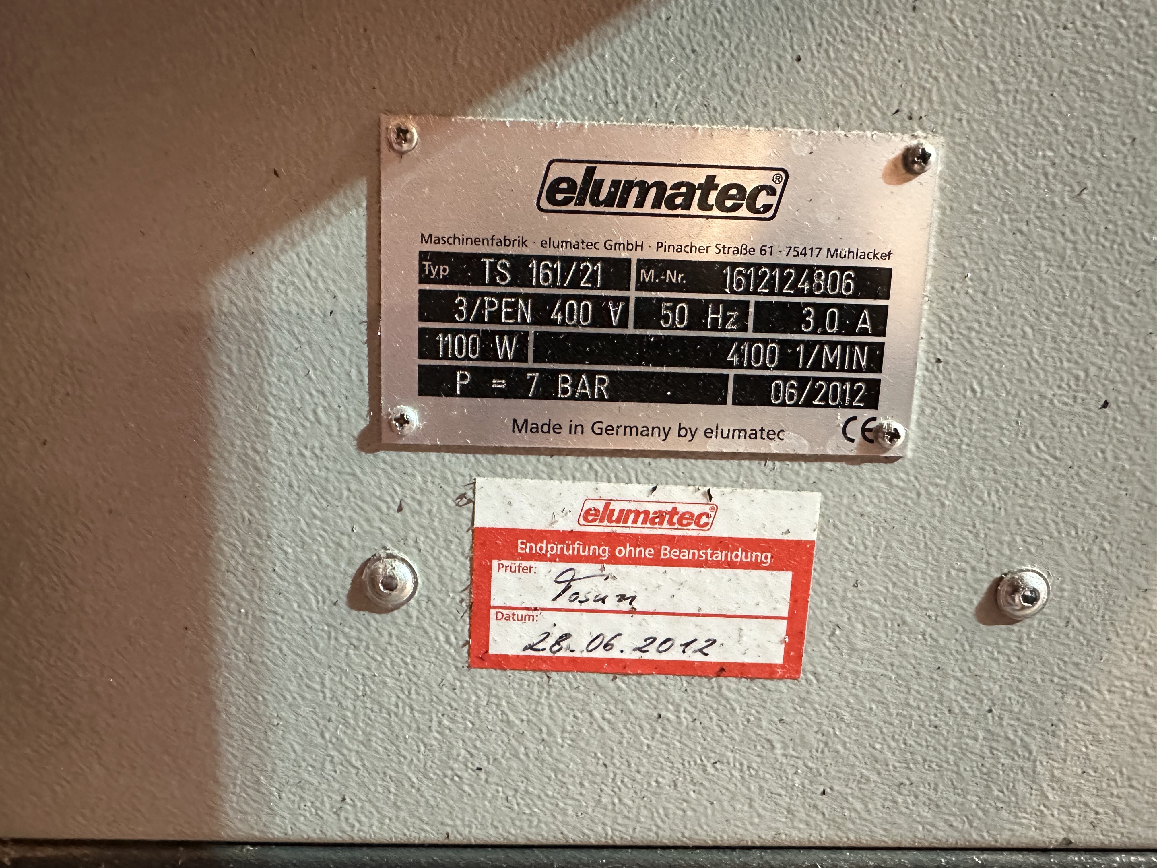 Elumatec TS 161/21 Table Saw (2012)