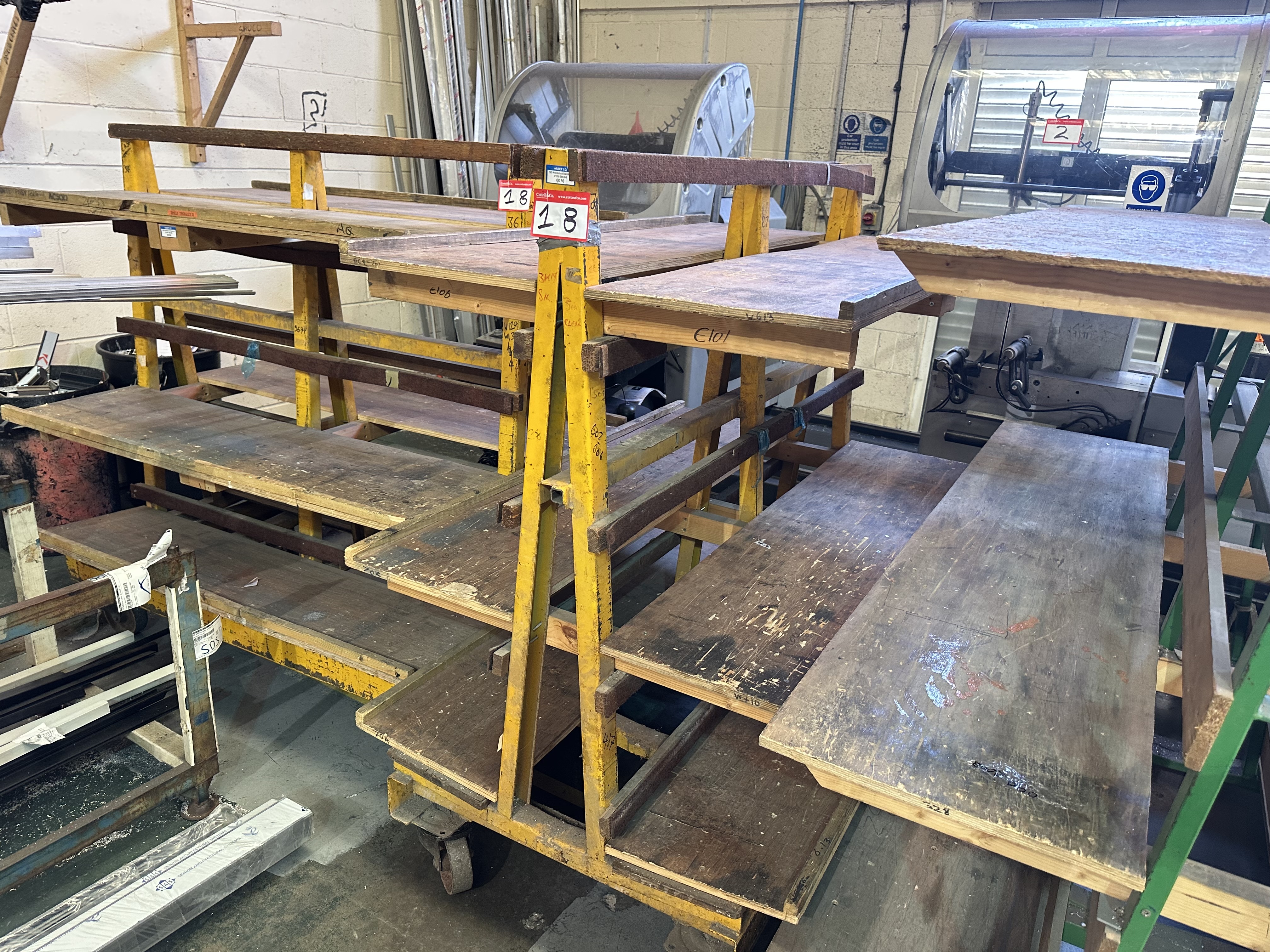 A Frame Glass/Shelving Trolleys, Qty 7