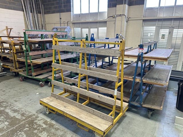 A Frame Glass/Shelving Trolleys, Qty 7