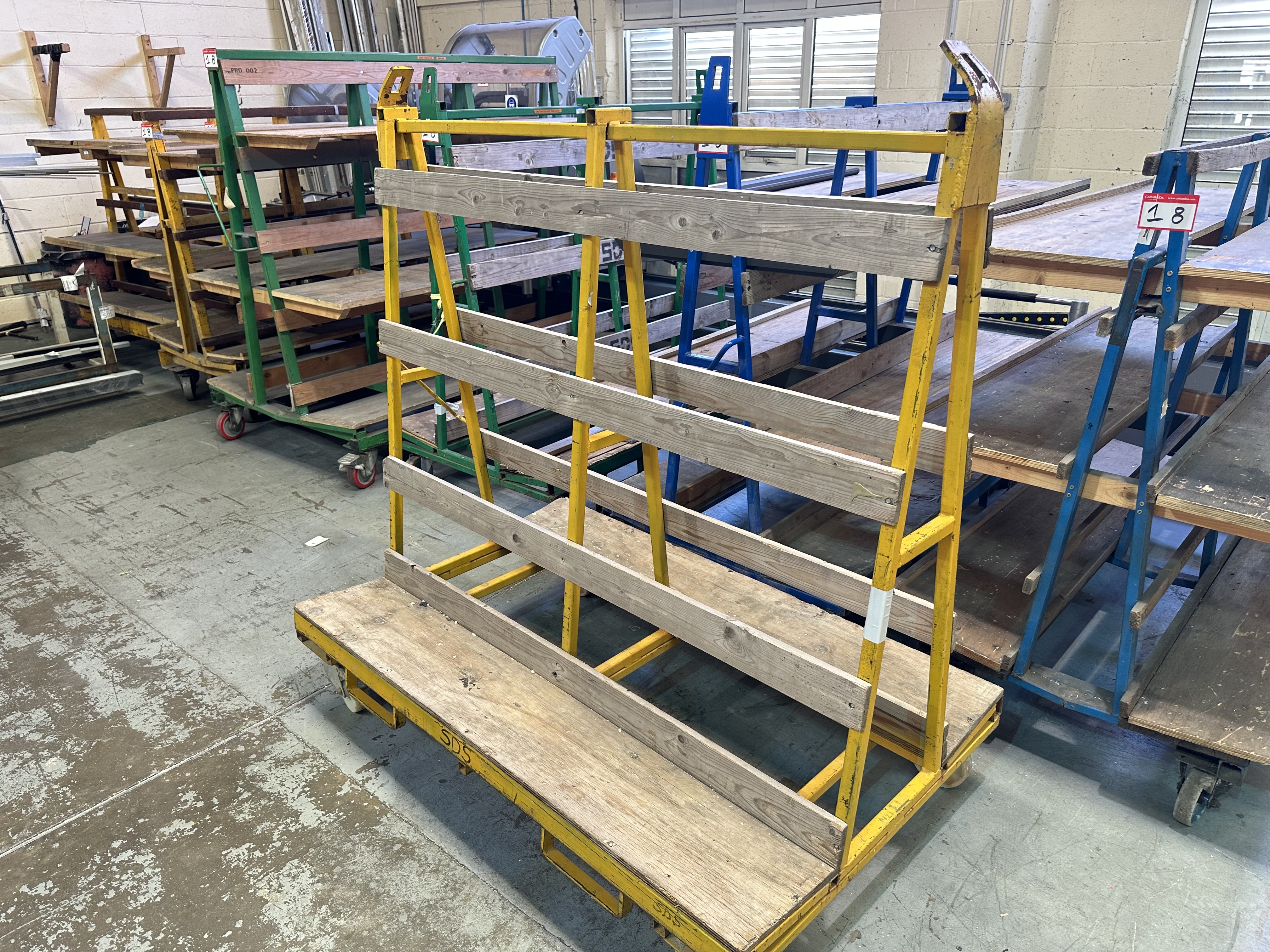 A Frame Glass/Shelving Trolleys, Qty 7