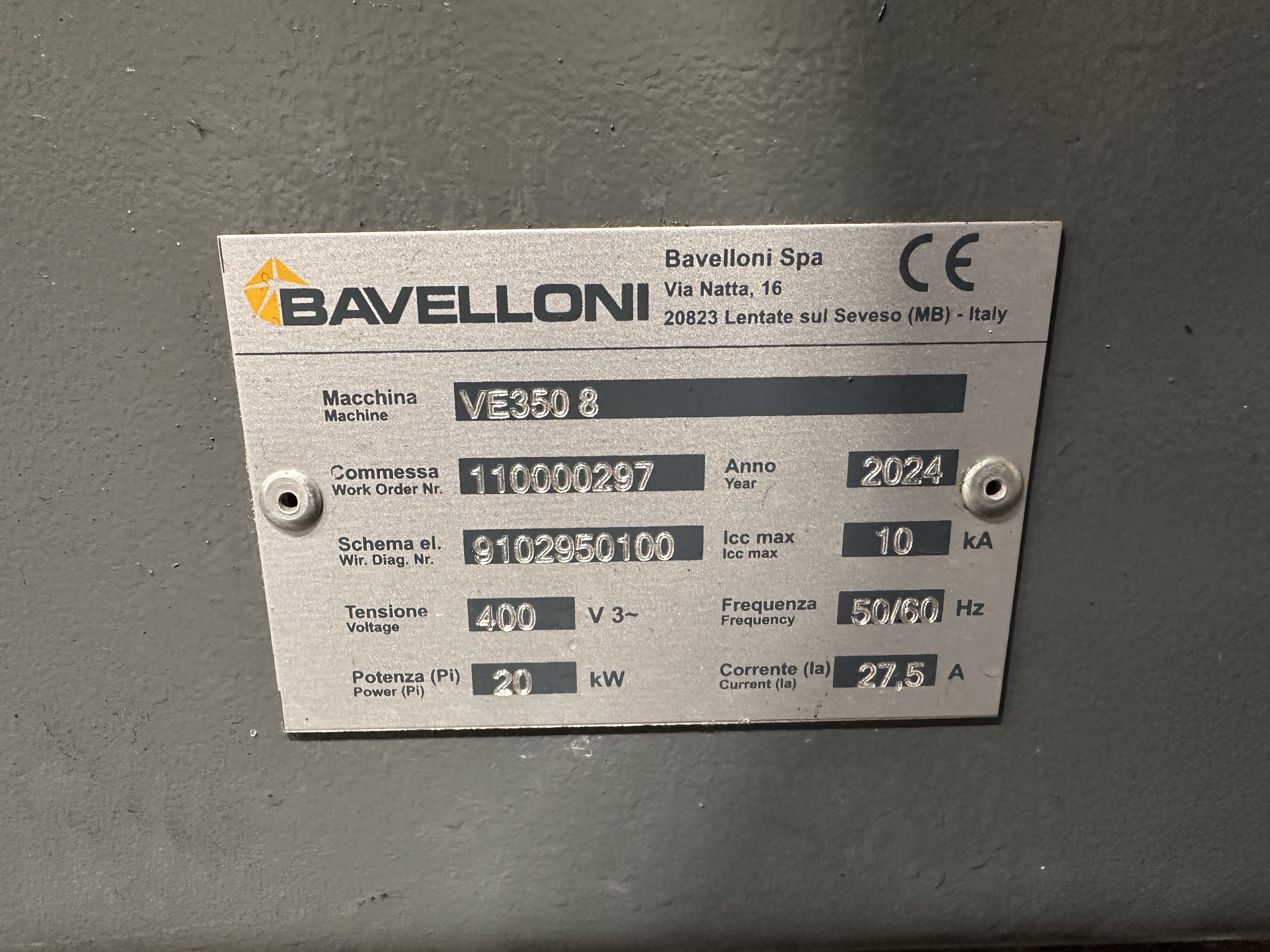 Bavelloni VE350-8 Straight-Line Vertical Edging Machine (2024)
