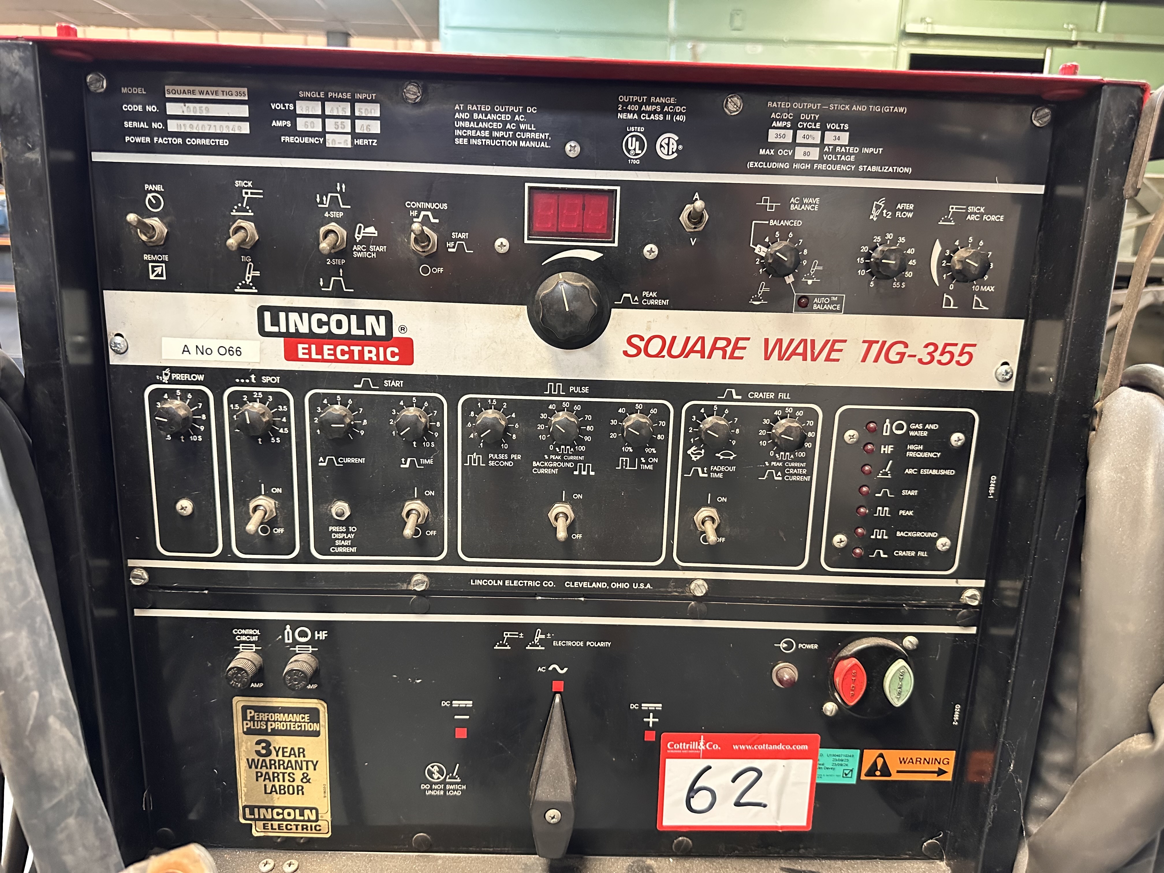 Lincoln Electronic Square Wave Tig 355