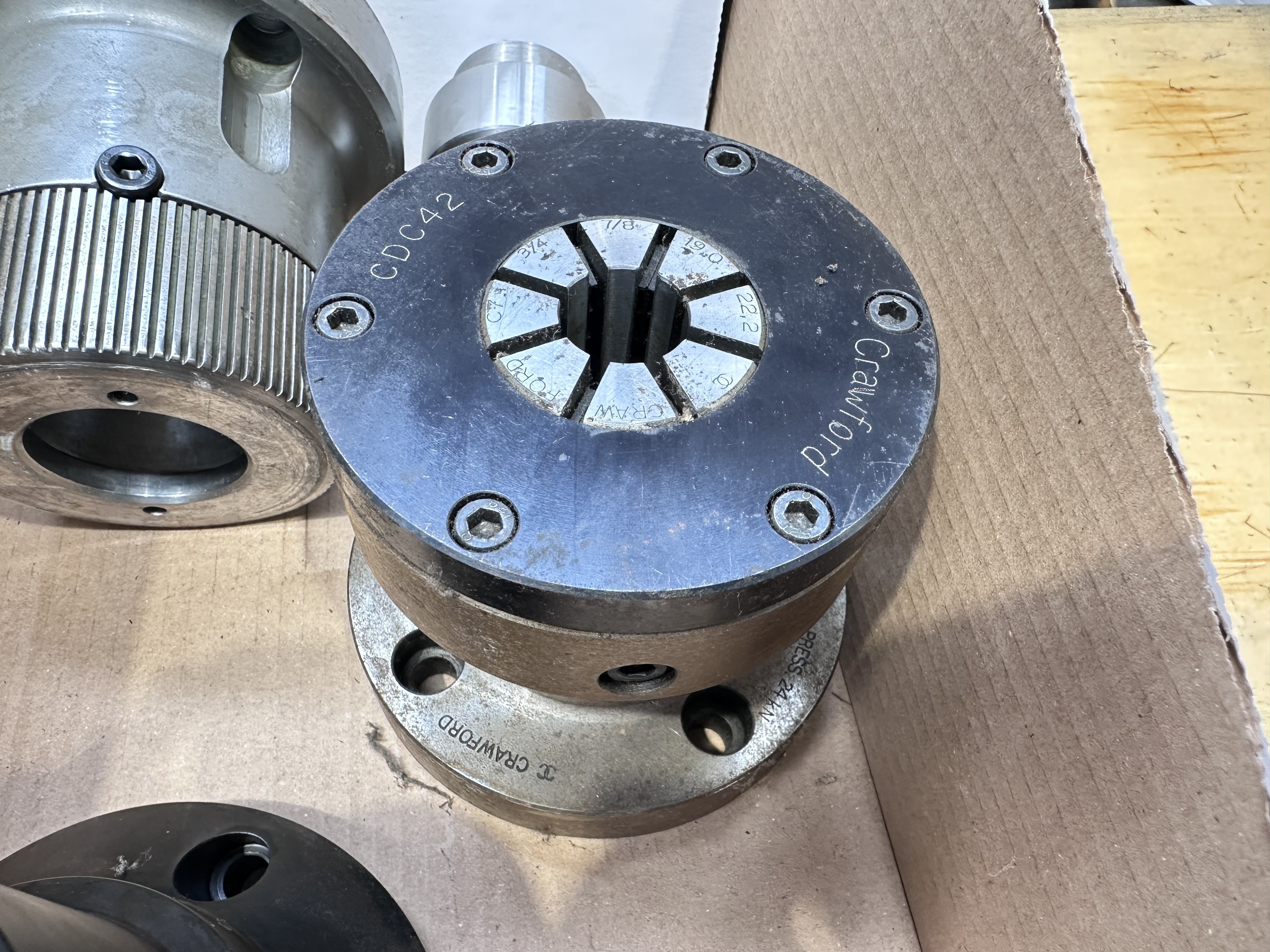 Selection of Collet Chucks incl. Crawford CDC42, DEL UK SC AS