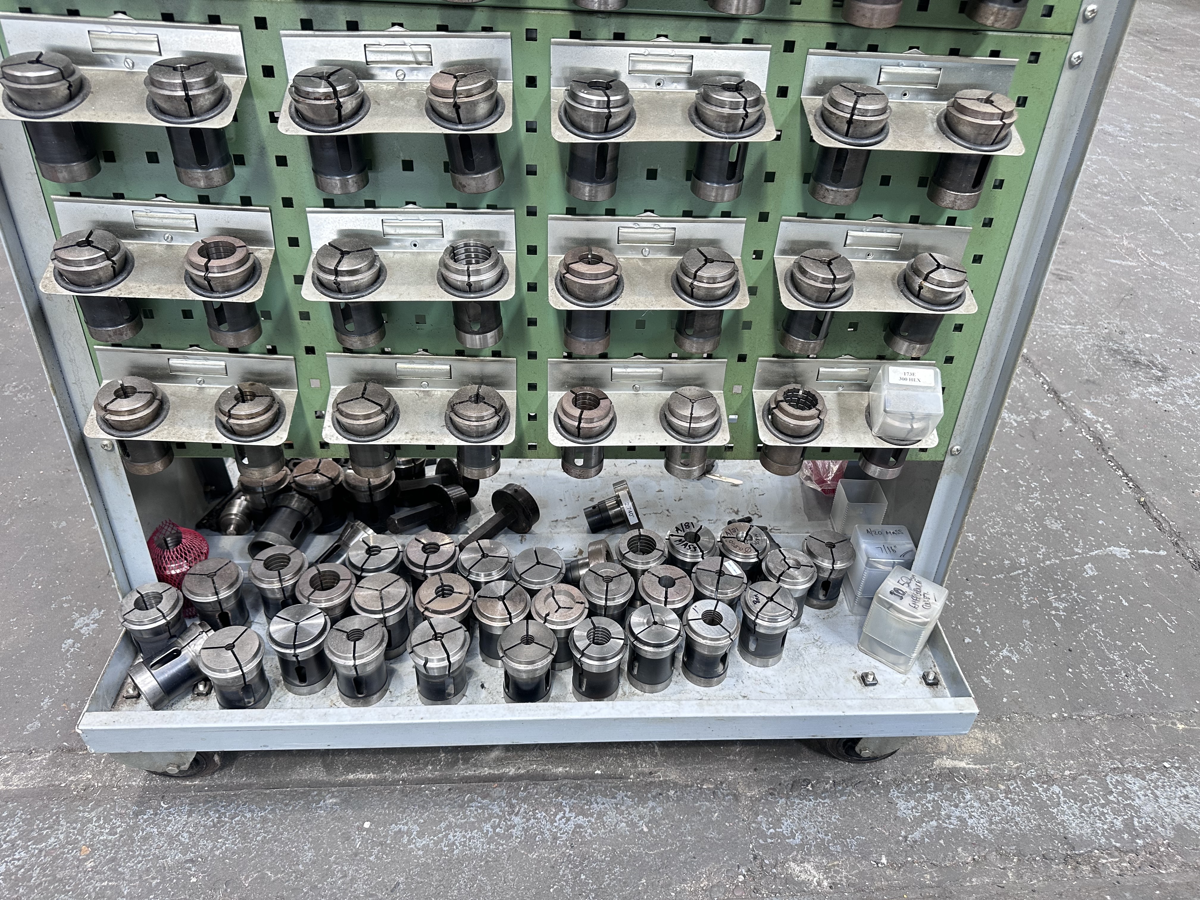 Selection of B42 & F58 Collets on Mobile Storage Trolley