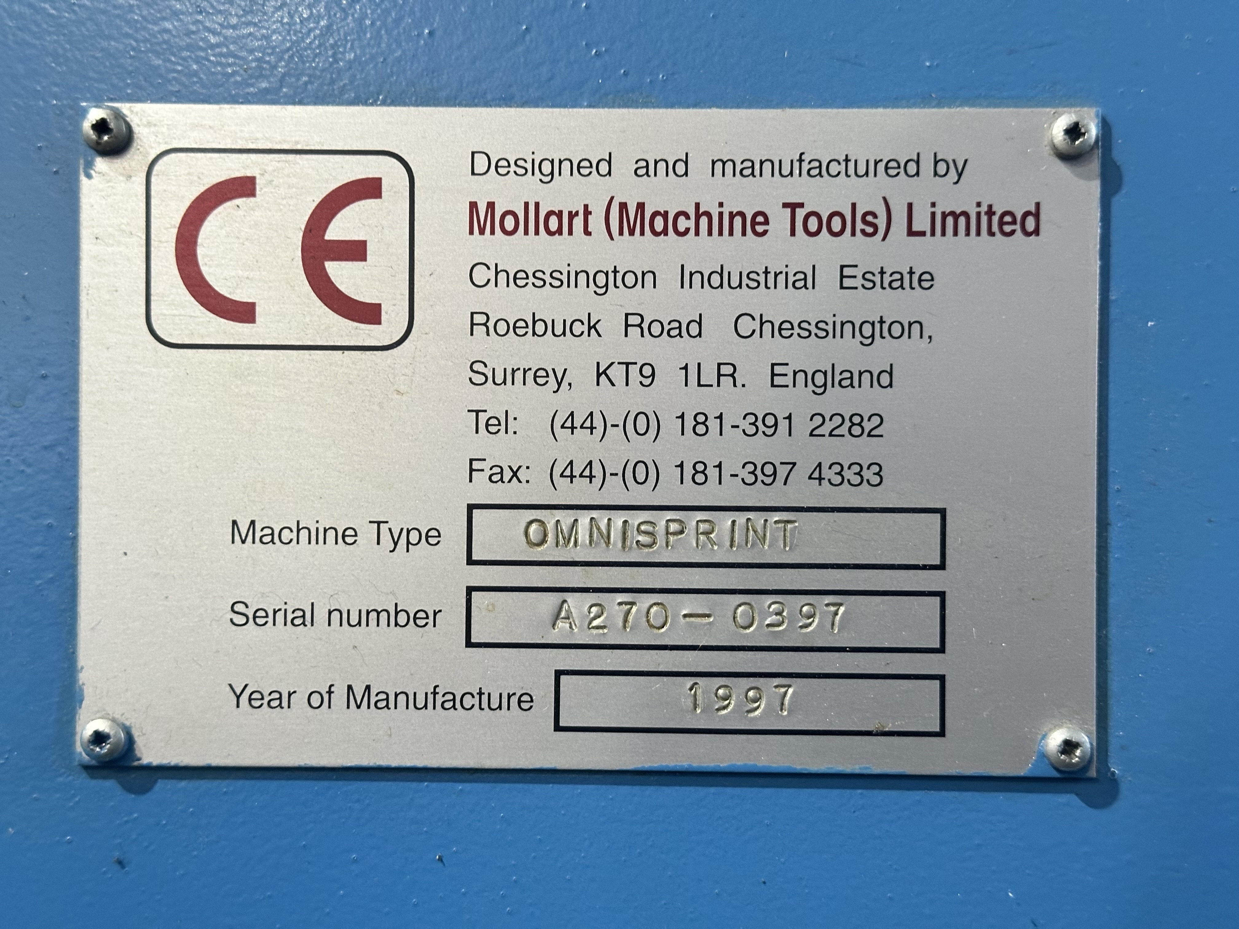 Mollart Machine Tools 3 Axis, Knee Type Omnisprint Gun Drilling Machine (1997)