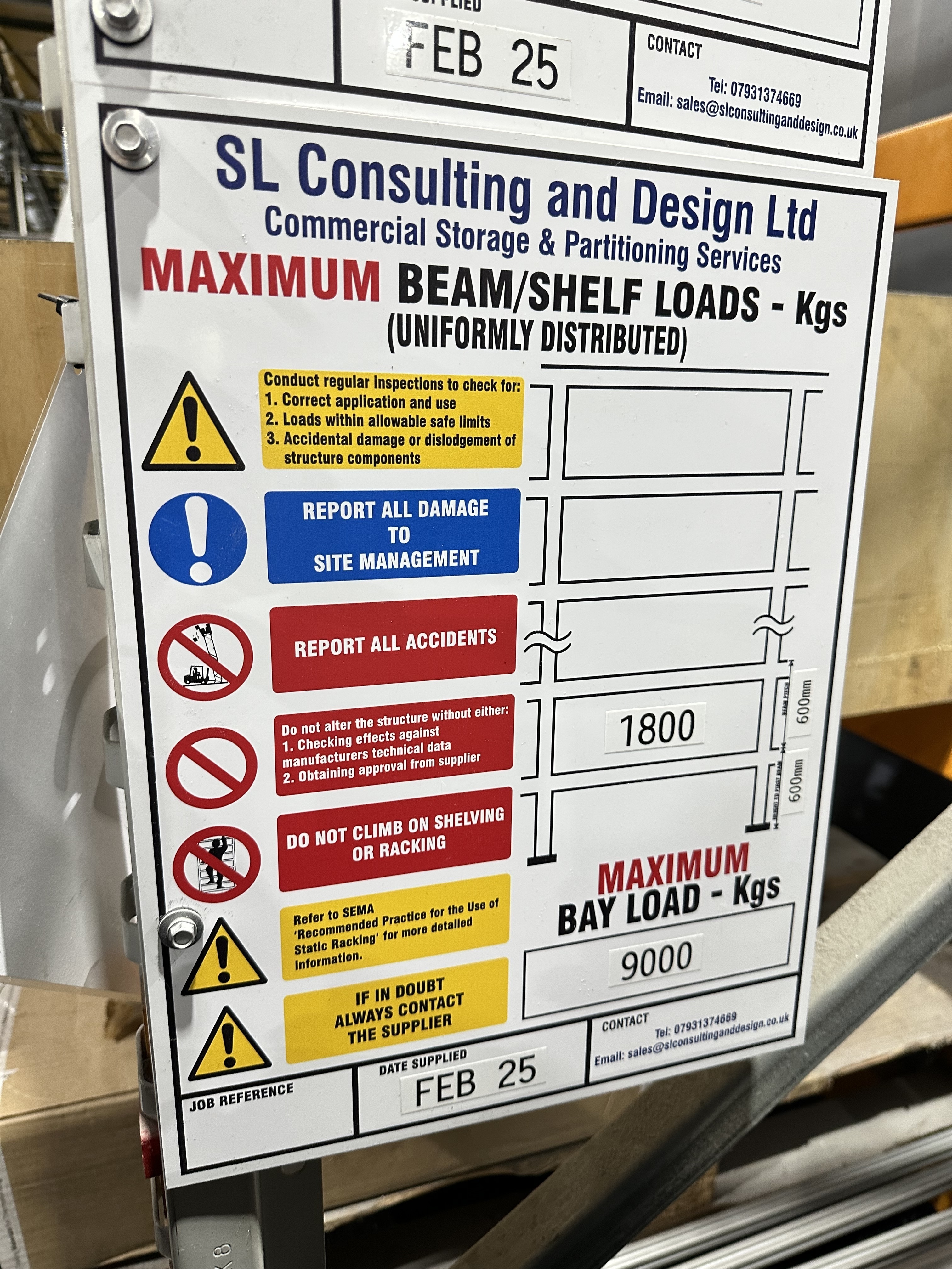 8 x Uprights 3600 x 900mm, 40 Crossbeams 2100mm Long