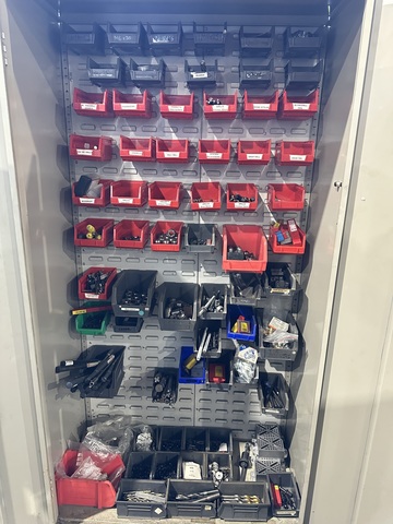 Various ER Collets, Drills & Cutters in 2 Door Cabinet