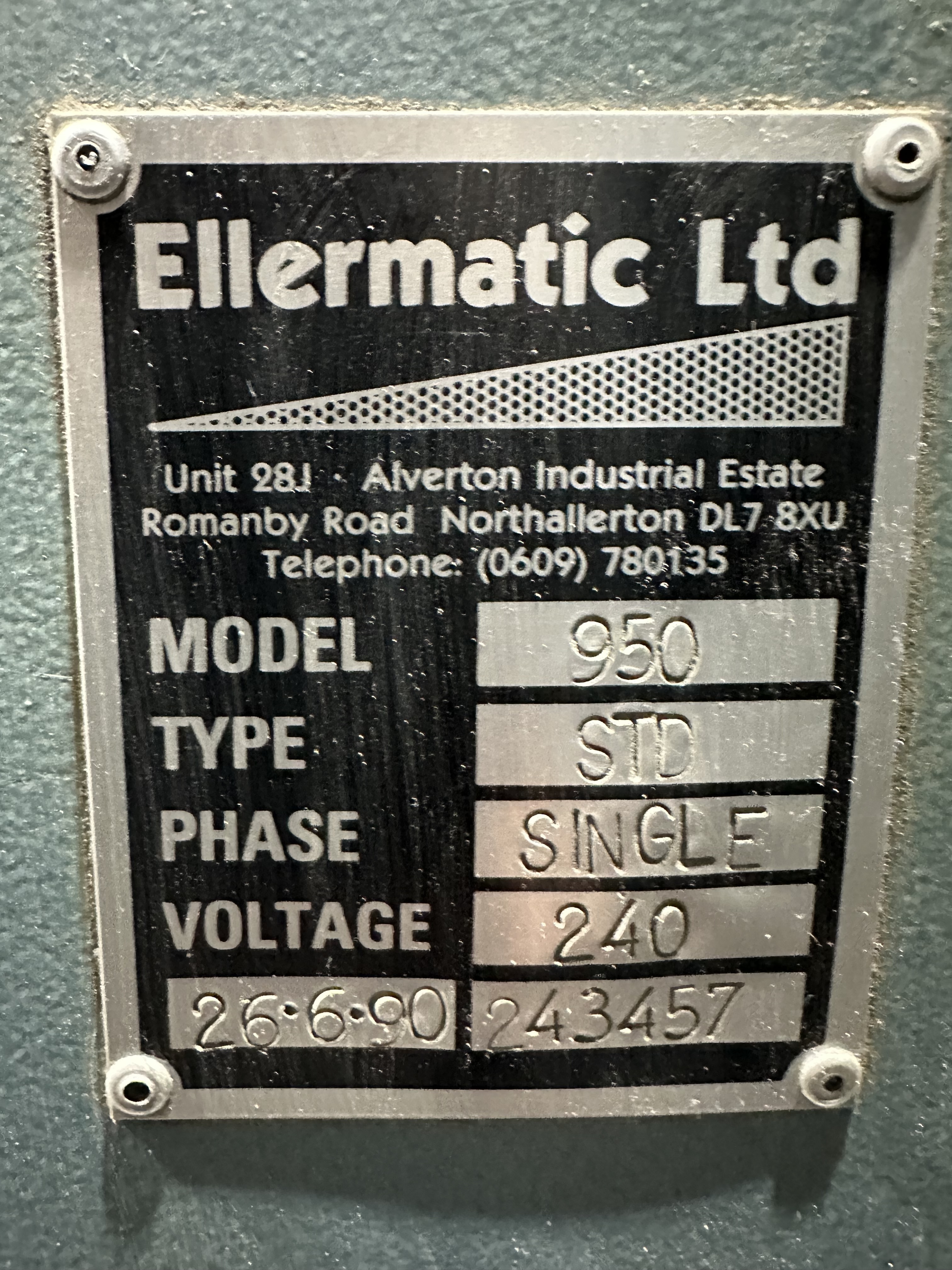 Ellermatic / Marawise STD 950 Reach In Media Blast Cabinet. (1990)