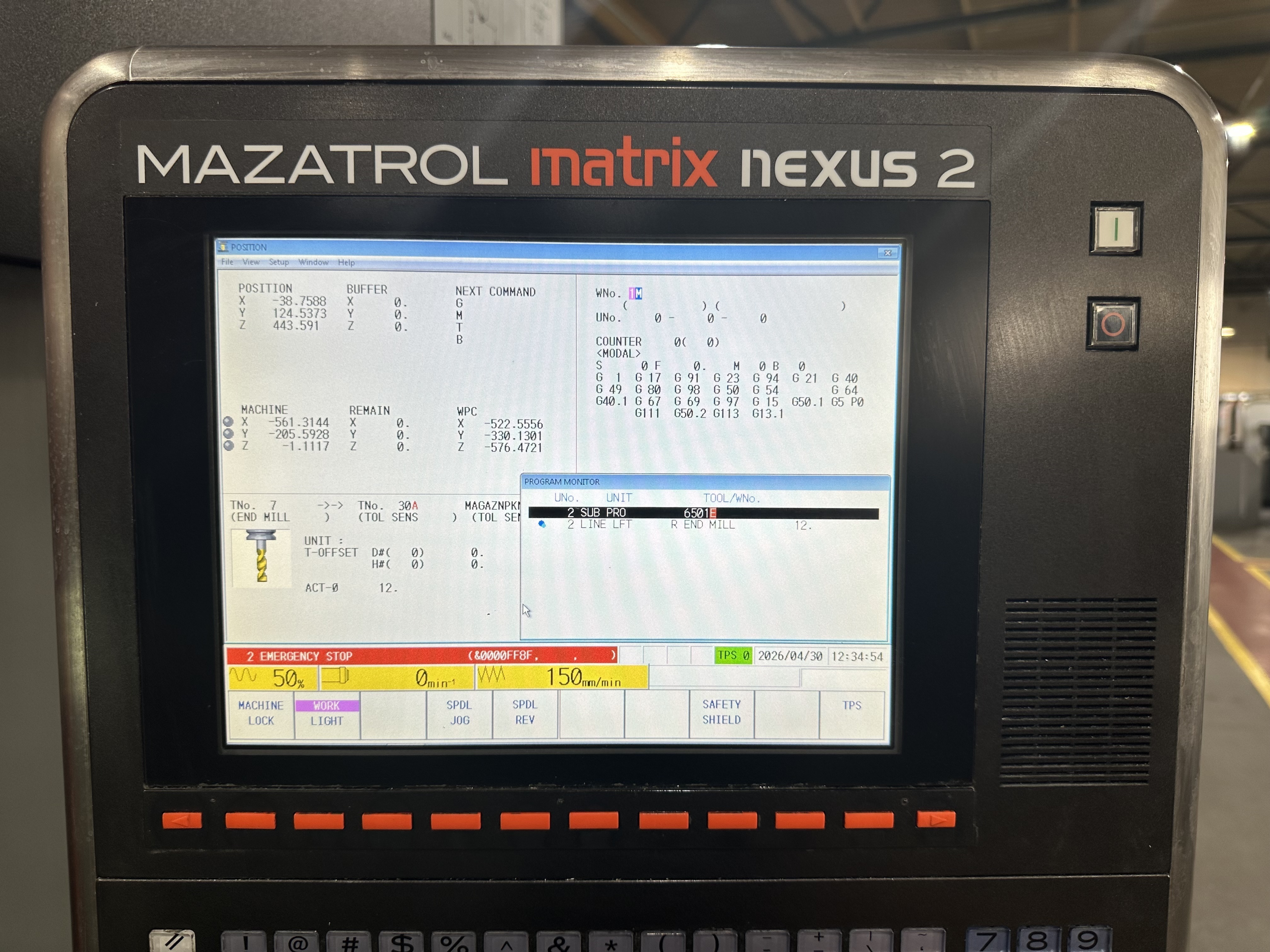 Mazak Vertical Centre Smart 530C Machining Centre. (2016)
