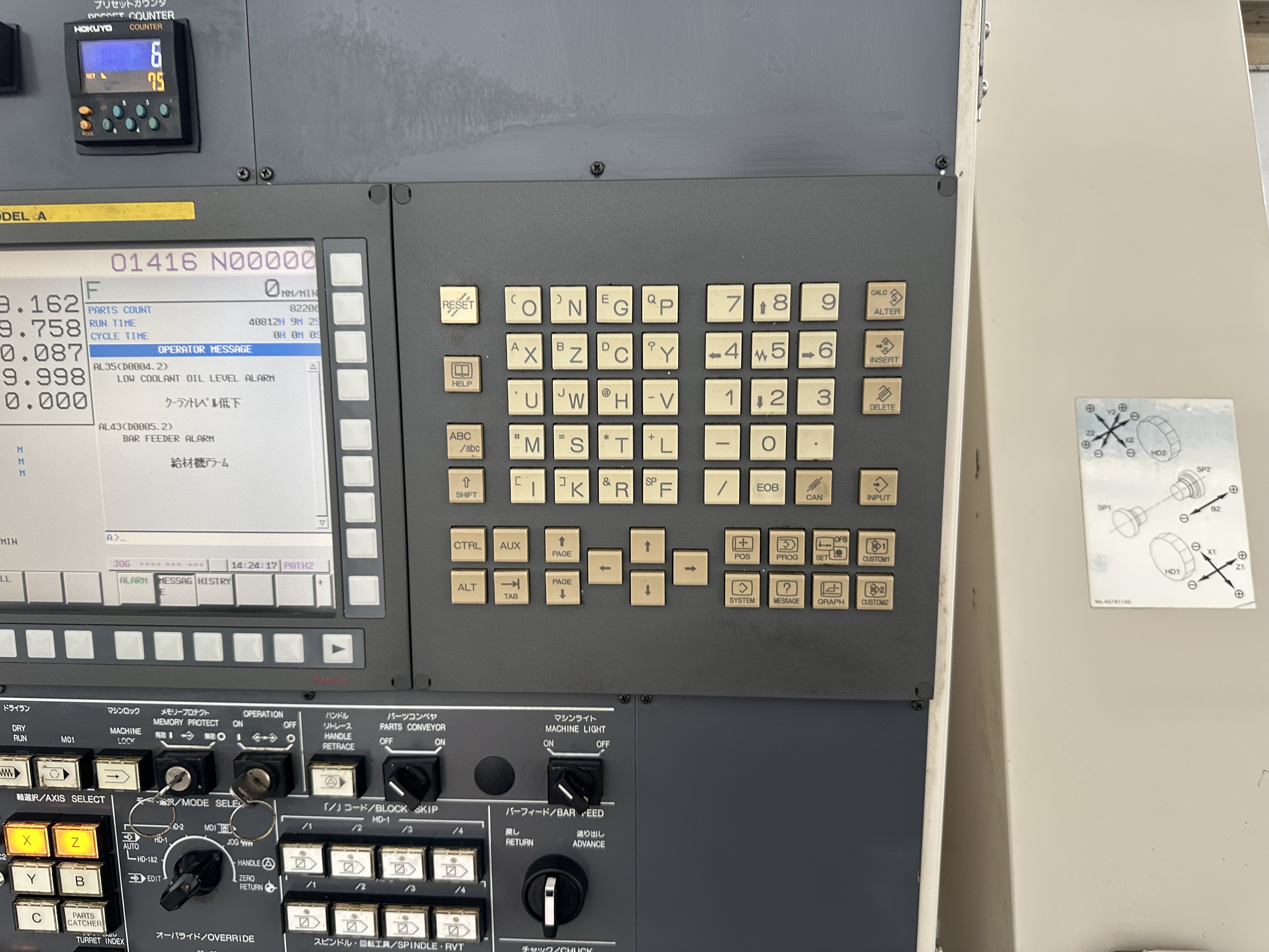 Citizen Miyano ABX-64SY Fixed Headstock Lathe 9 Axis Machine with Fanuc Series 31i Model A CNC Control (2011)