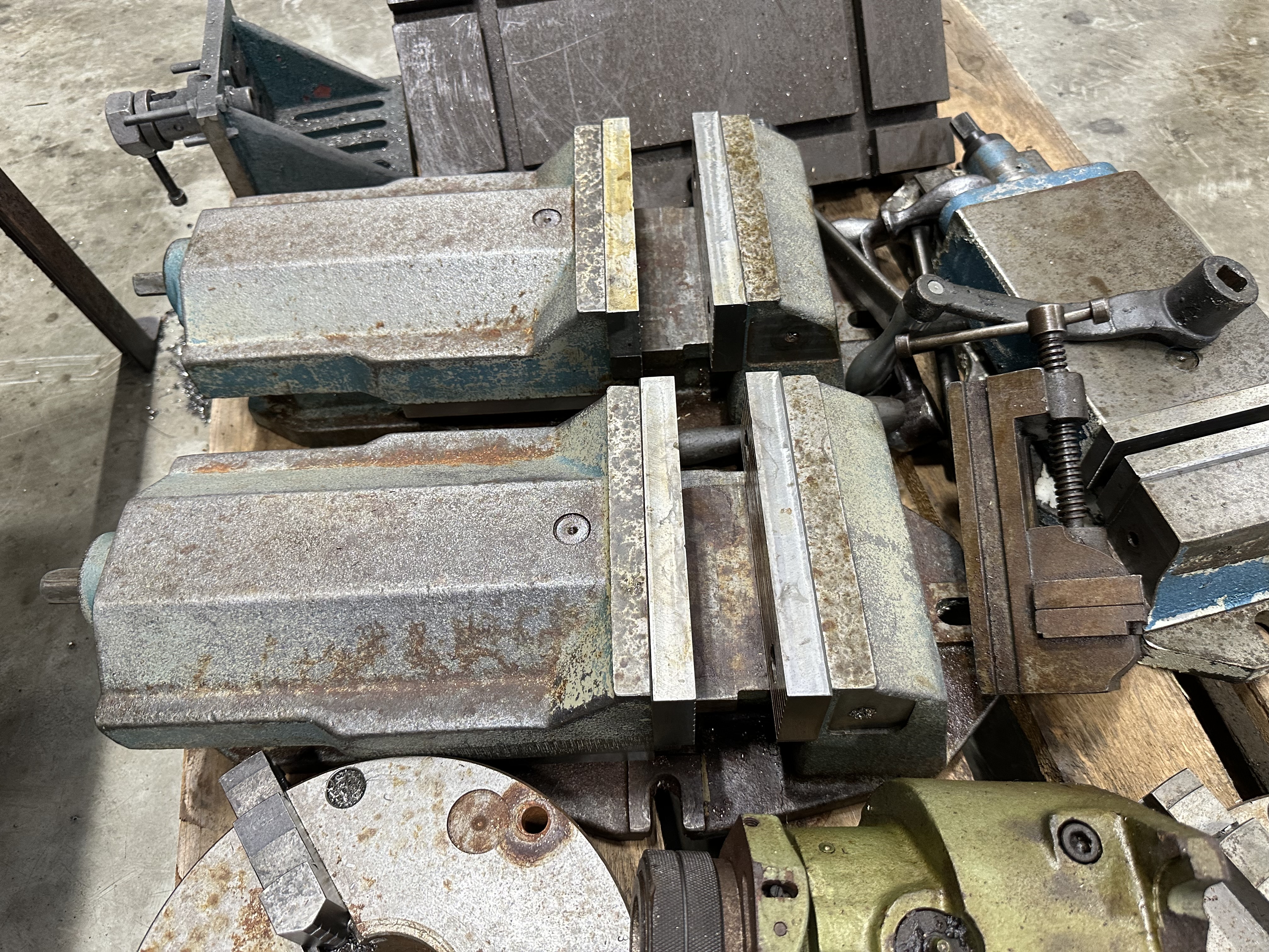 Pallet of Various Work Holding Equipment