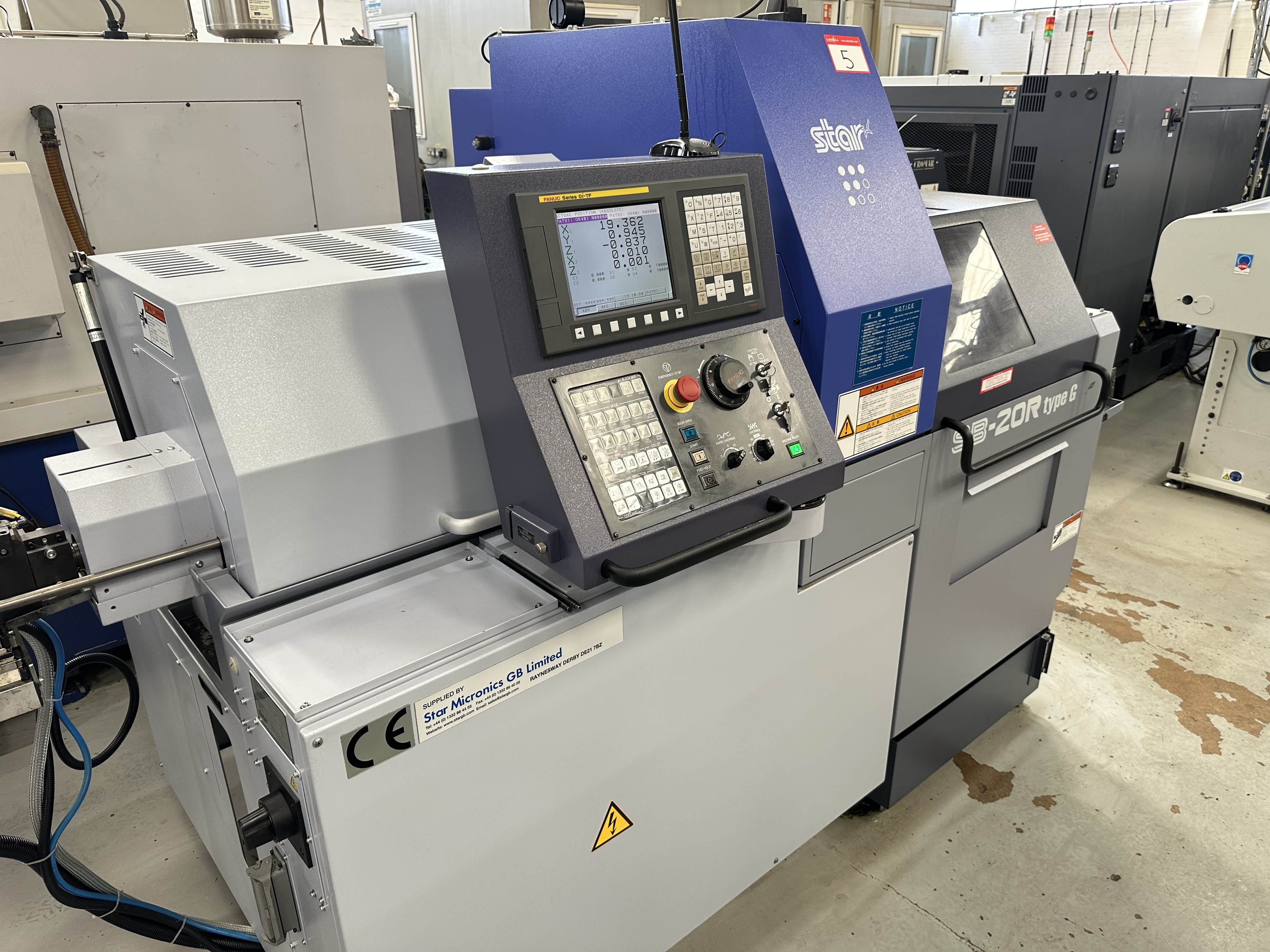Star SB-20R Type G CNC Sliding Head Lathe with Fanuc Series Oi-TF CNC Control (2020)