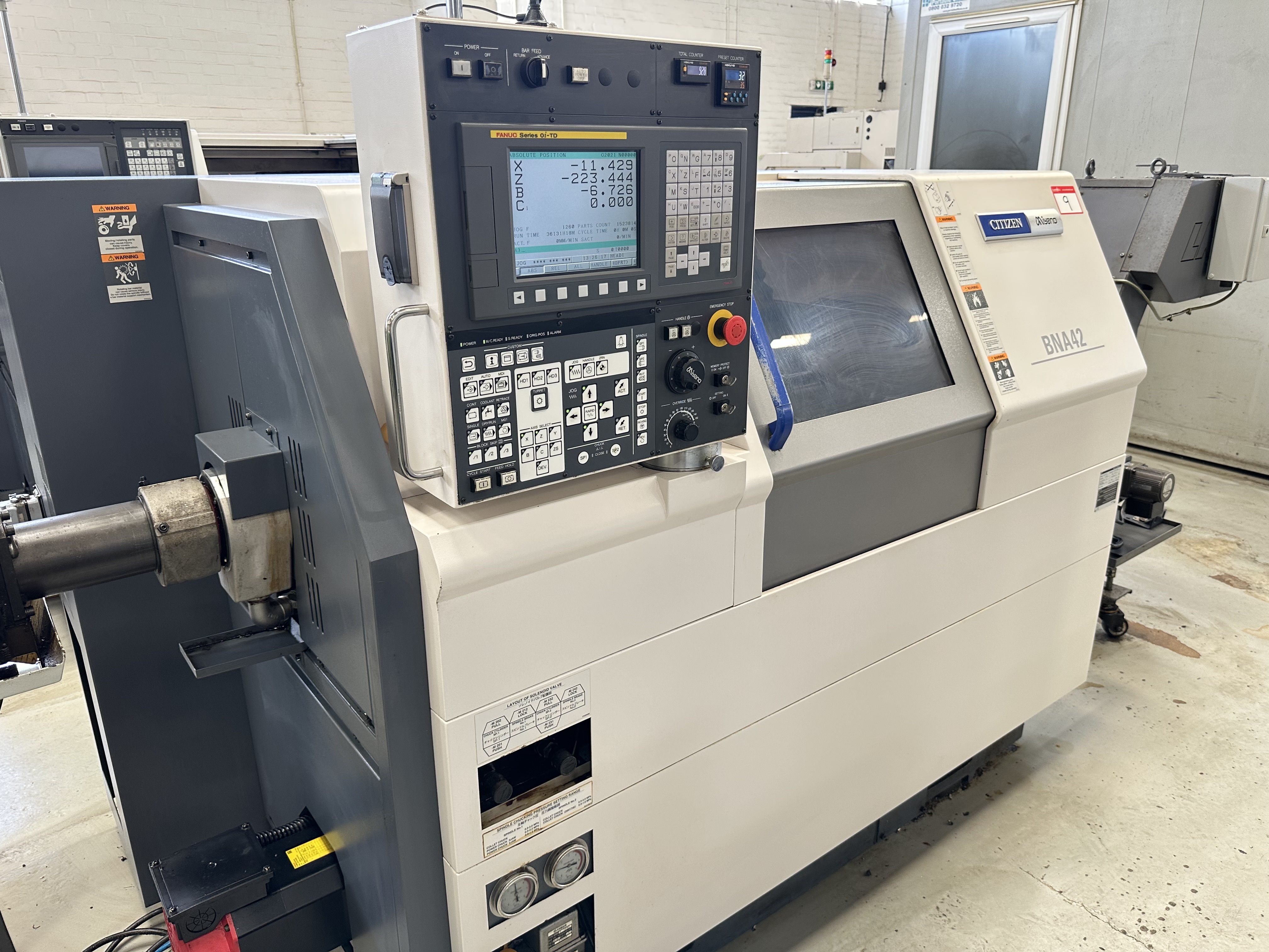 Citizen Miyano BNA-42 52 Fixed Headstock Lathe 5 Axis Machine with Fanuc Oi-TD CNC Control (2016)