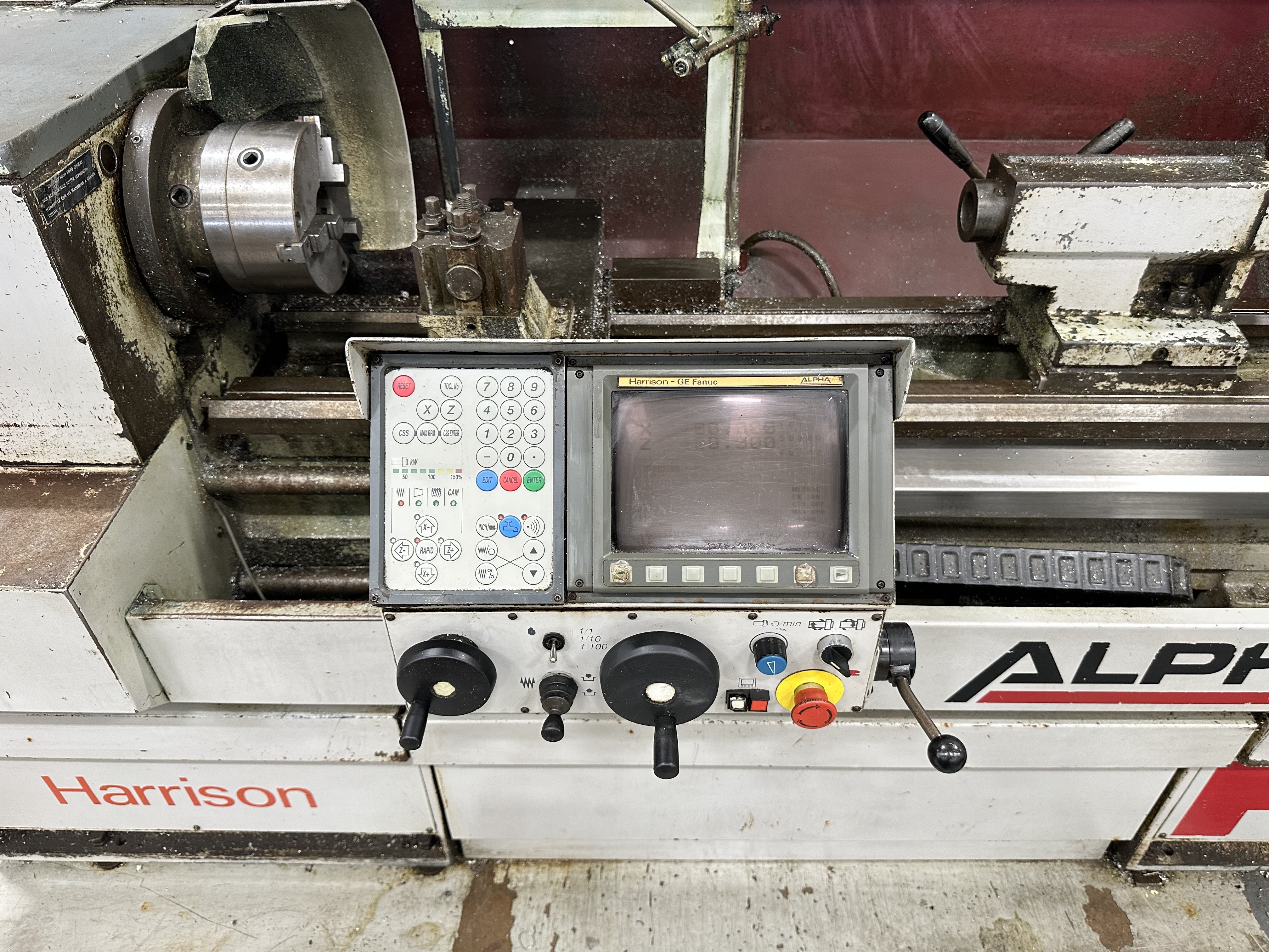 Harrison Alpha 400 CNC Lathe with Harrison Alpha GE Fanuc Control (1995)