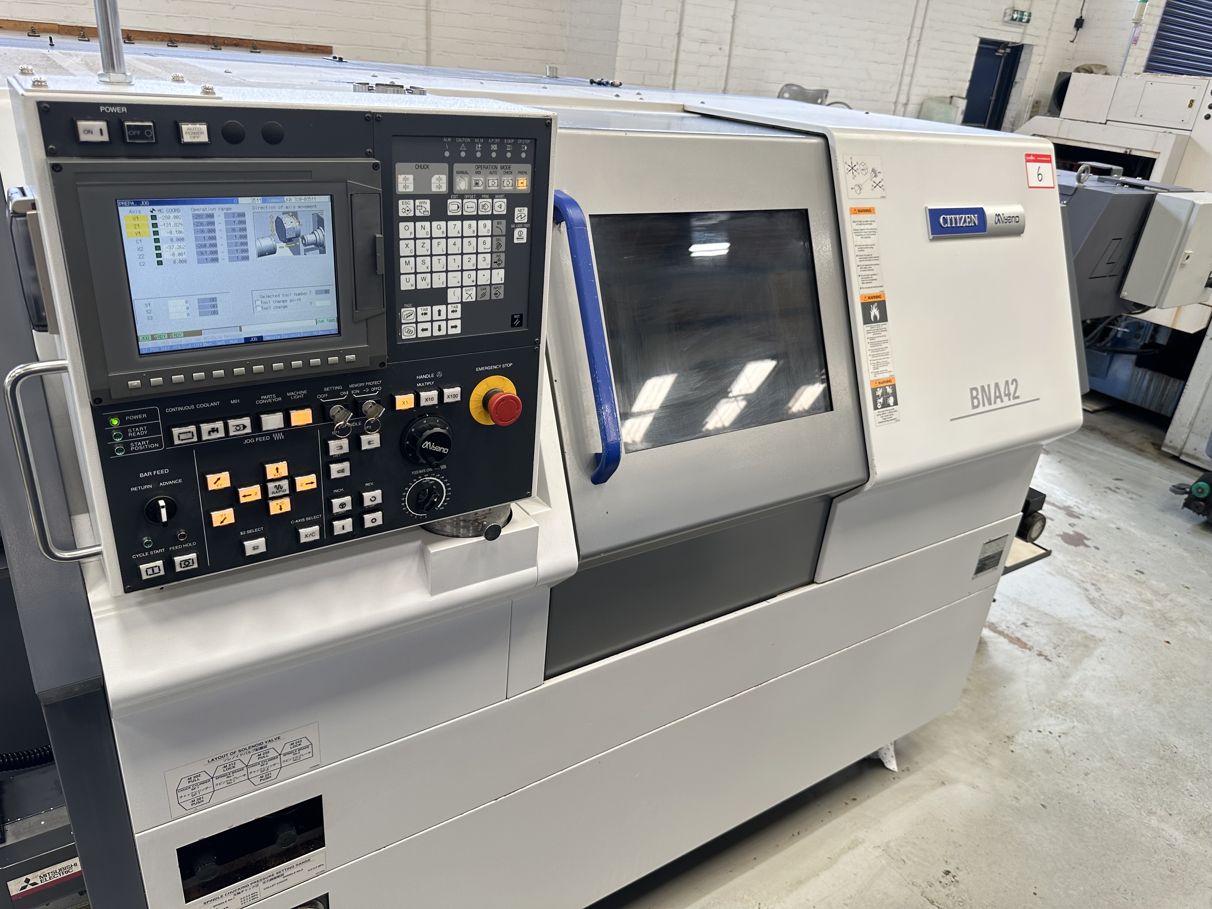 Citizen Miyano BNA-42MSY2 Fixed Headstock Lathe 7 Axis Machine with Cincom/Citizen CNC Control (2017)