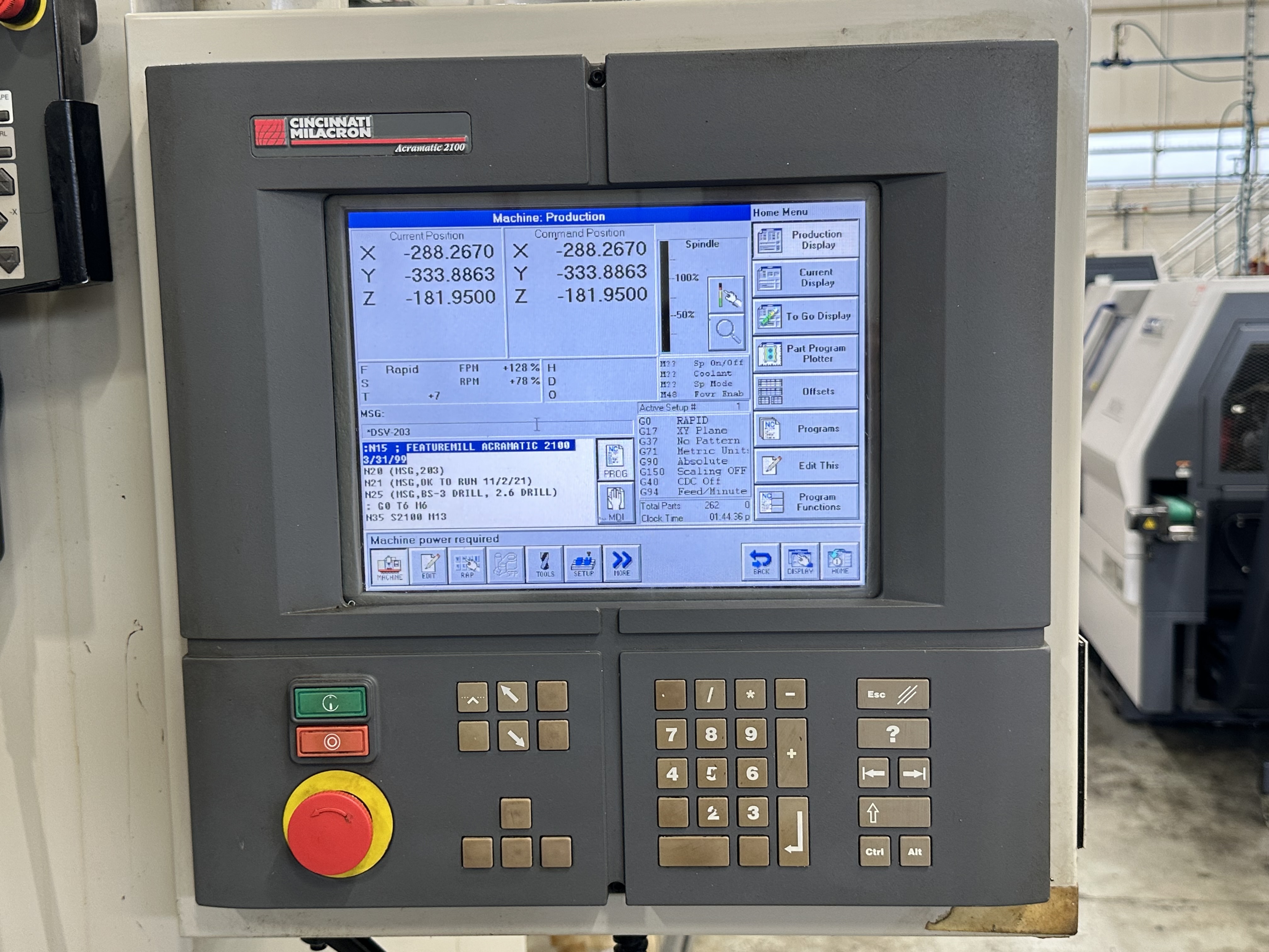 Cincinnati Milacron Arrow 750 CNC Vertical Milling Machine with Acramatic2100 Control