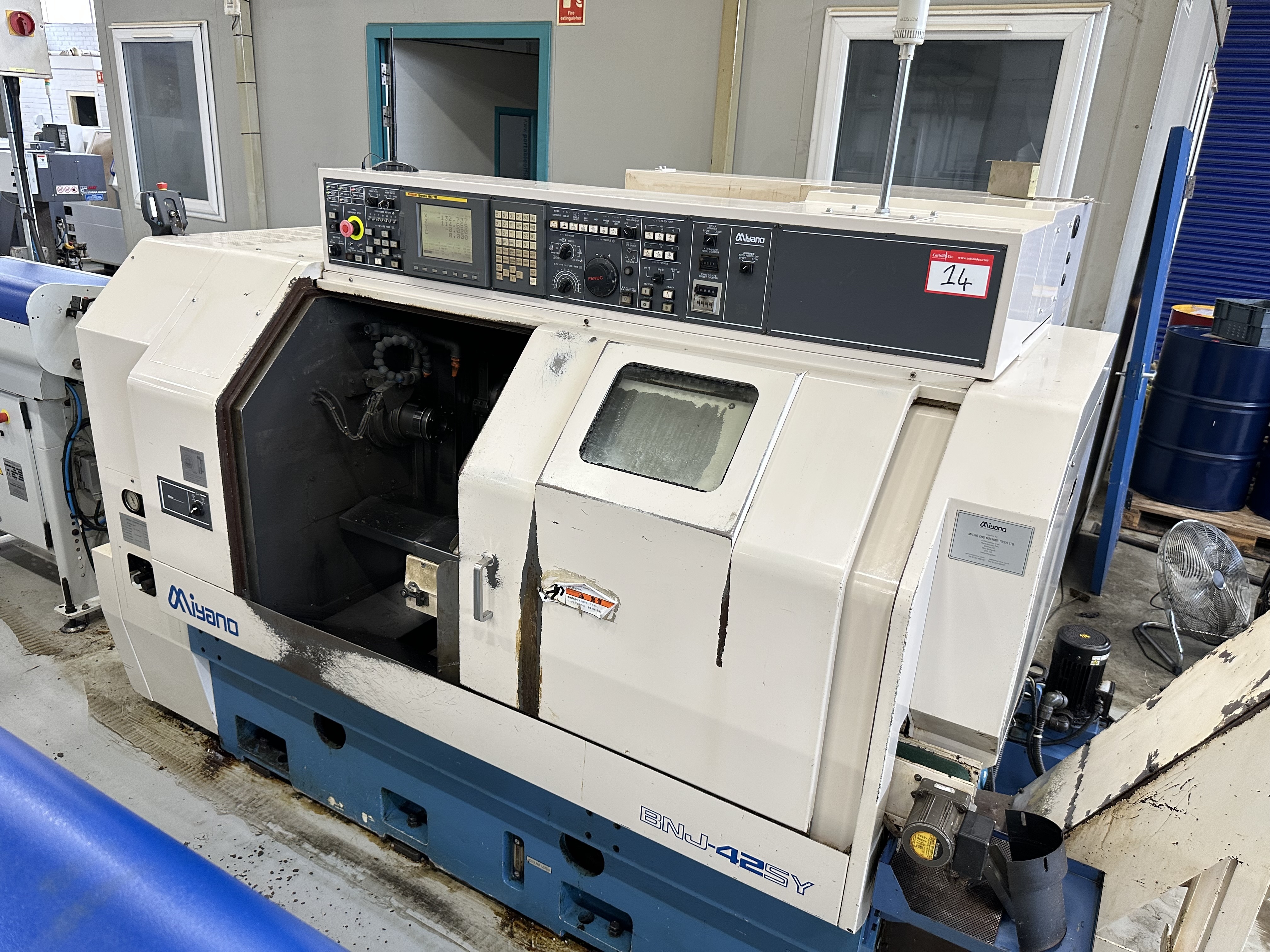 Miyano BNJ-42SY Fixed Headstock Lathe 7 Axis with Fanuc 18i-TB CNC Control. (2006)