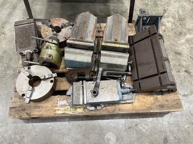 Pallet of Various Work Holding Equipment