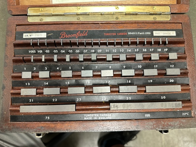 Set of Grade 0 Broomfield Metric Tungsten Carbide Slip Gauges