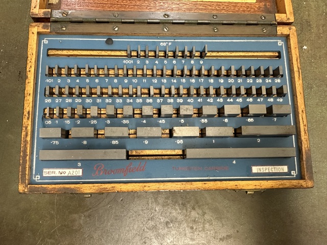 Set of Broomfield Imperial Tungsten Carbide Slip Gauges