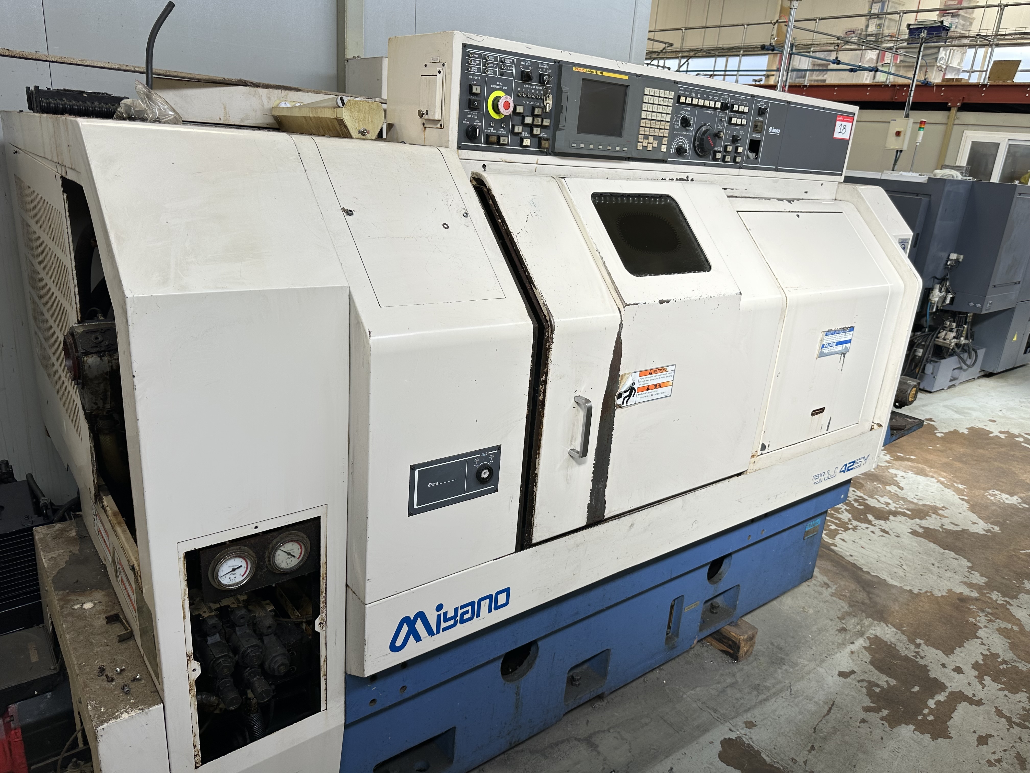 Miyano BNJ42SY Fixed Headstock Lathe 6 Axis with Fanuc Series 18i-TB CNC Control (2005)