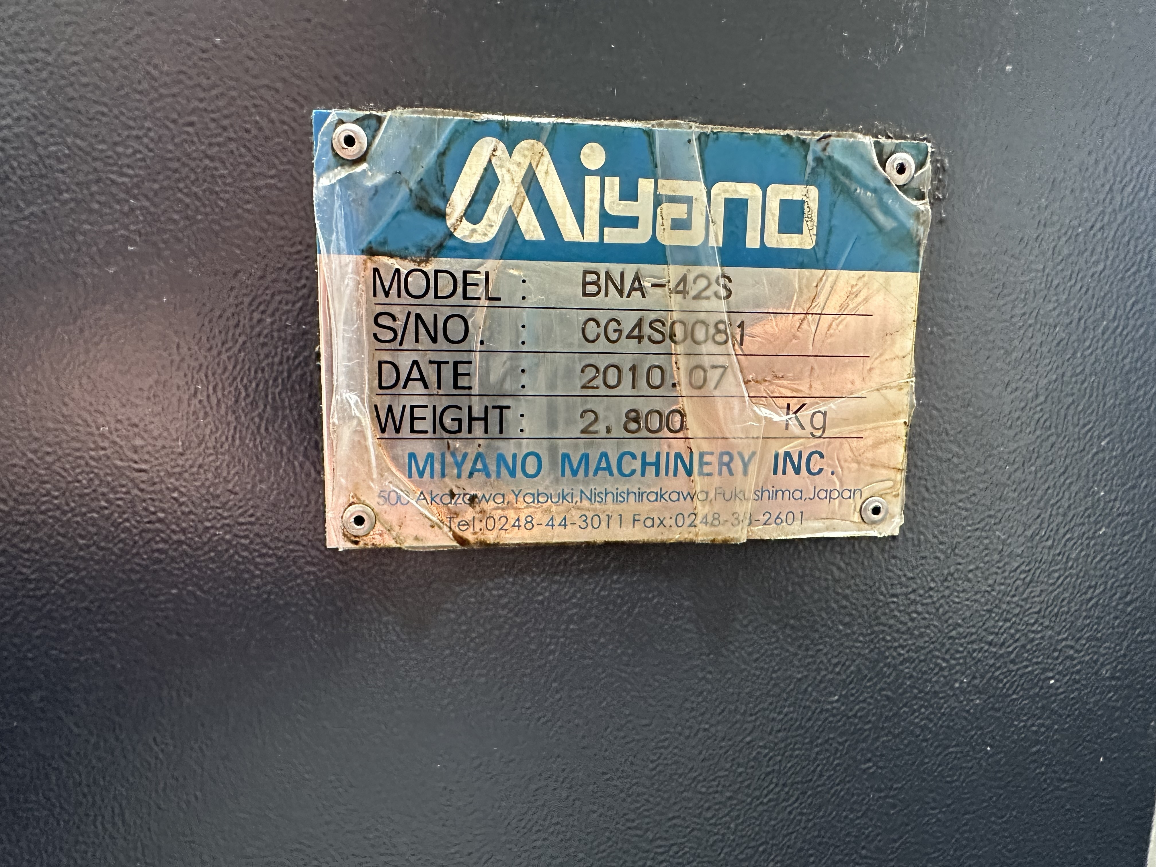Miyano BNA-42S Fixed Headstock Lathe 5 Axis Machine with Fanuc Oi-TD CNC Control (2010)