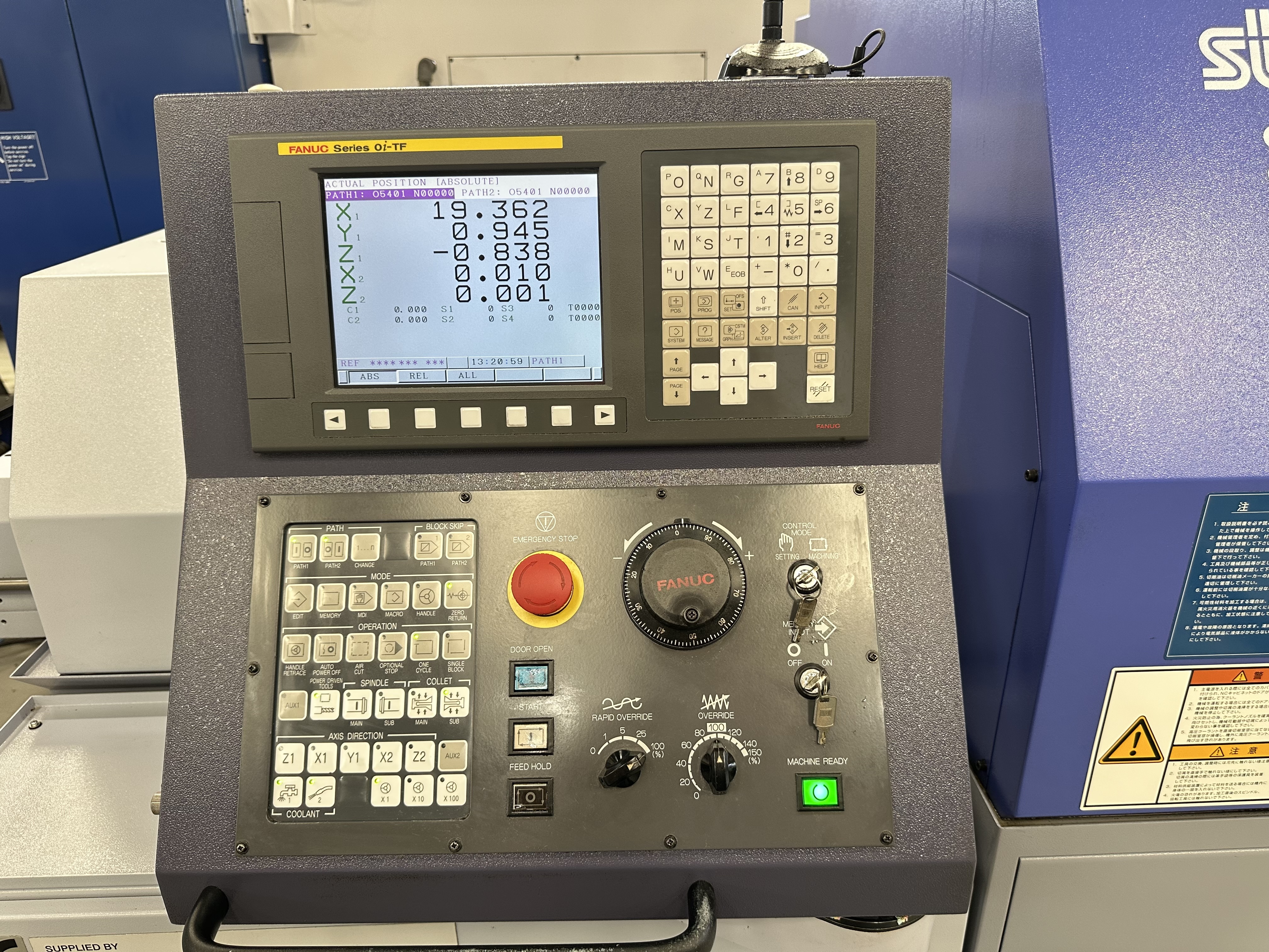 Star SB-20R Type G CNC Sliding Head Lathe with Fanuc Series Oi-TF CNC Control (2020)