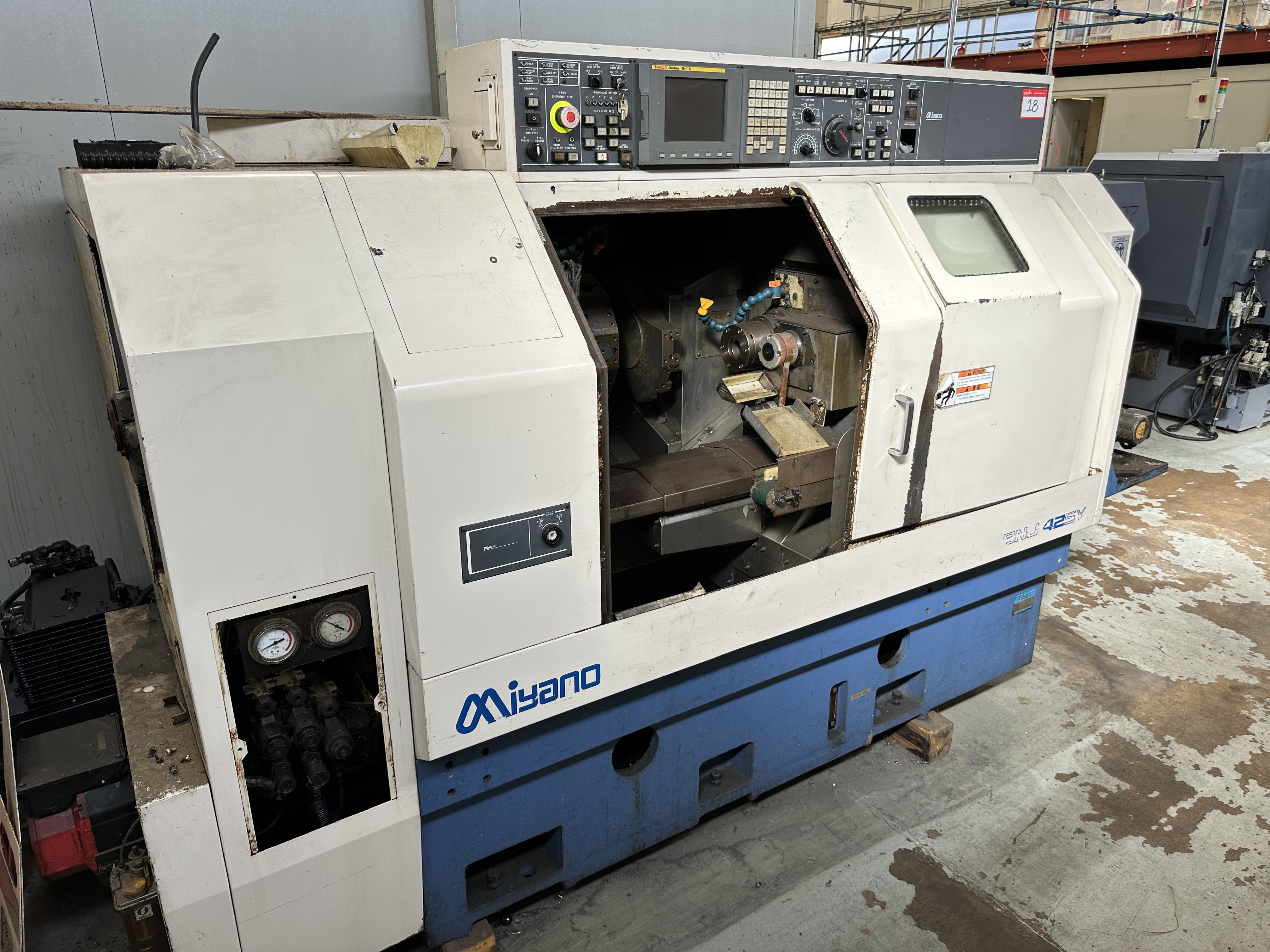 Miyano BNJ42SY Fixed Headstock Lathe 6 Axis with Fanuc Series 18i-TB CNC Control (2005)