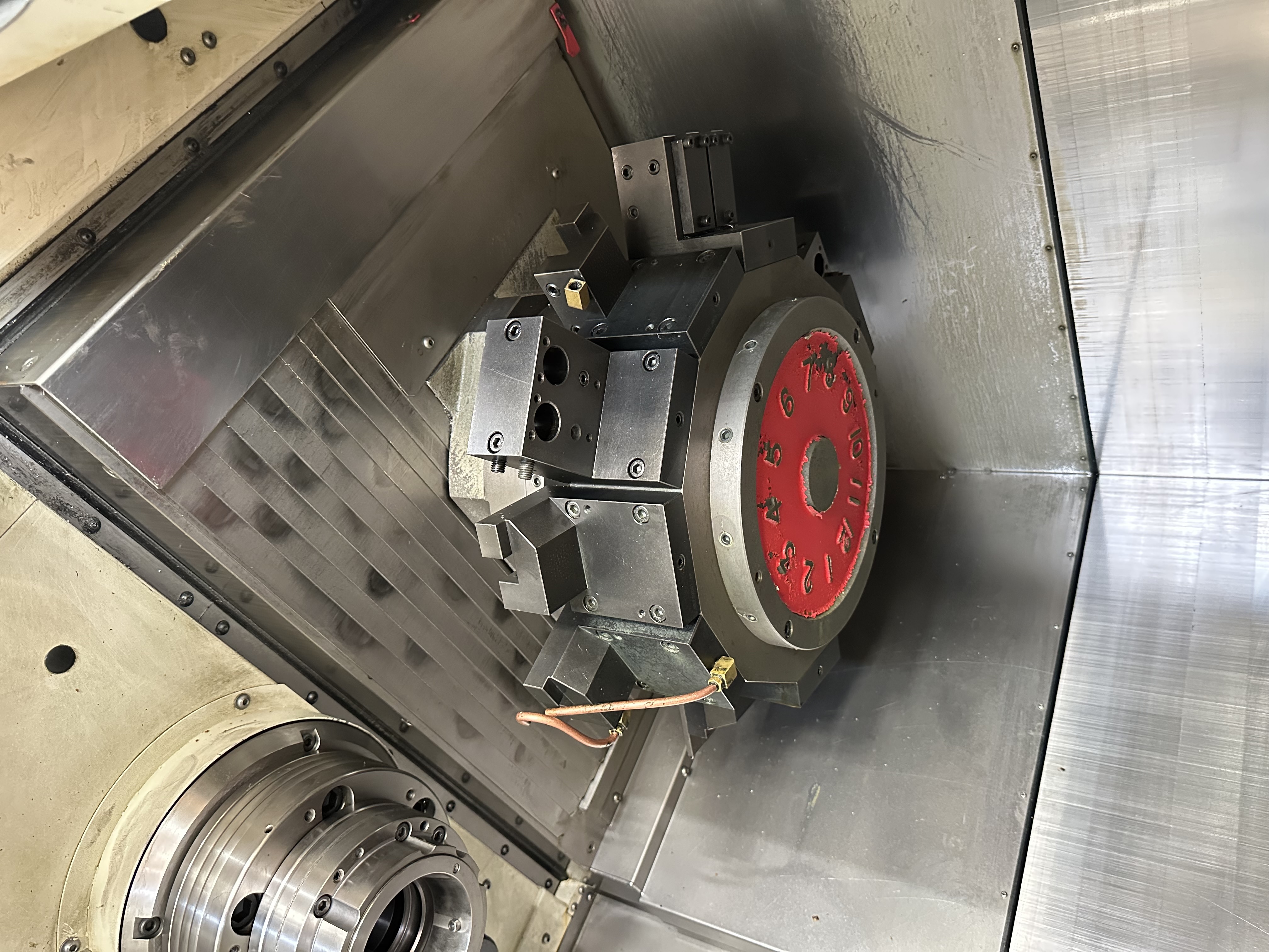 Miyano ABX-64THY2 Twin Spindle Fixed Head Stock Lathe with Fanuc Series 31i Model B CNC Control (2014)