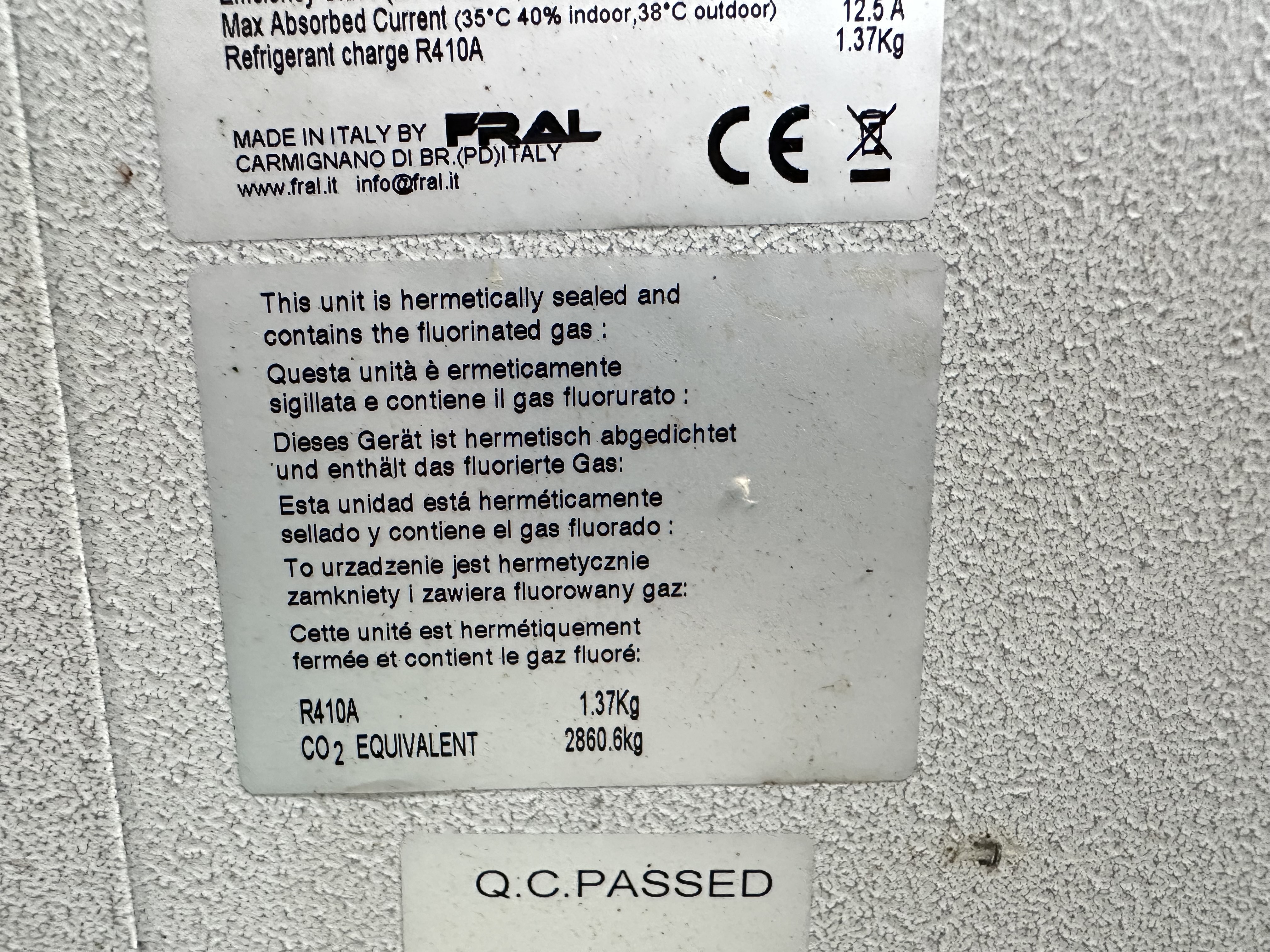 Fral FSC 25.1008 Portable Air Conditioning Unit. (2019)