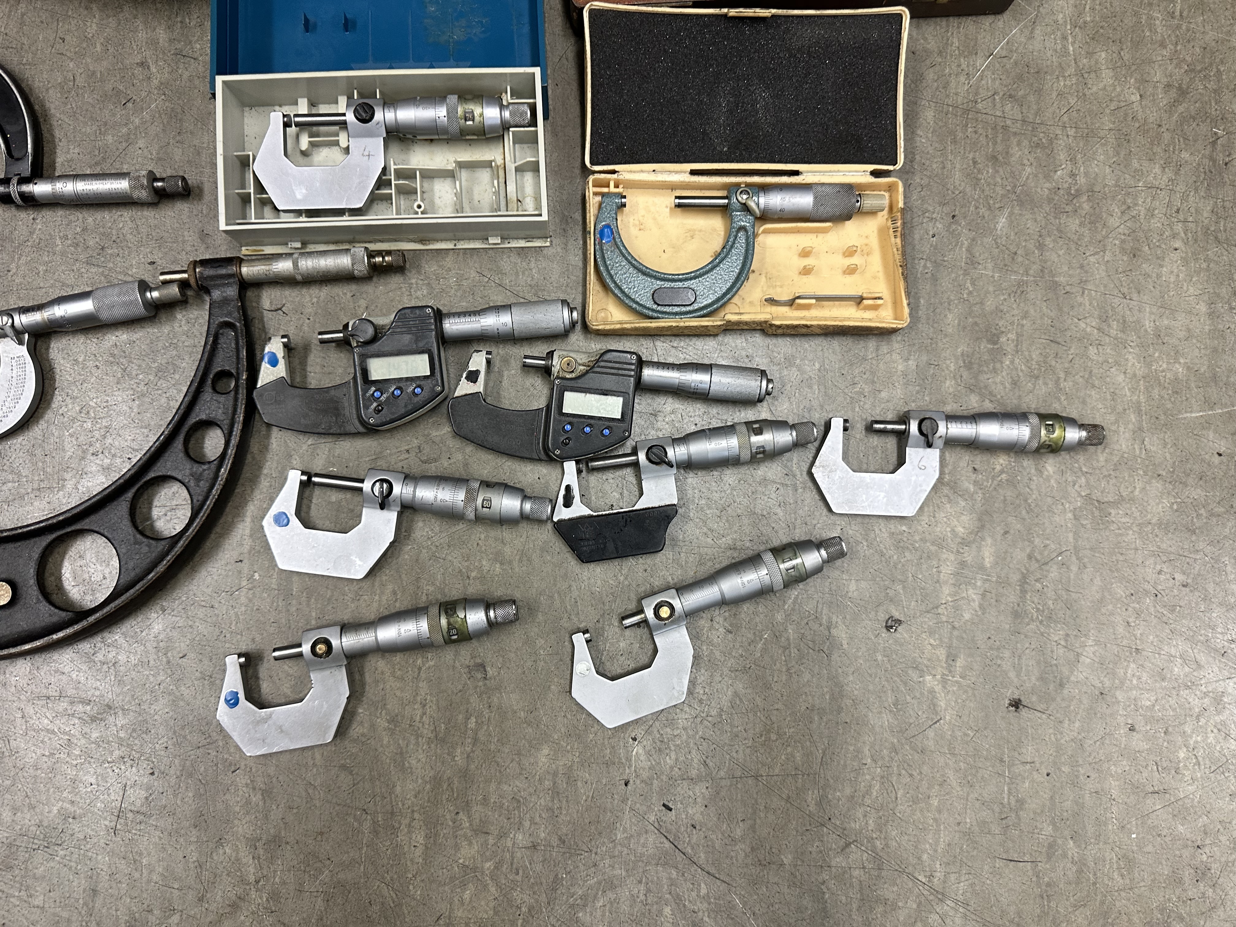 Box of Various Micrometers