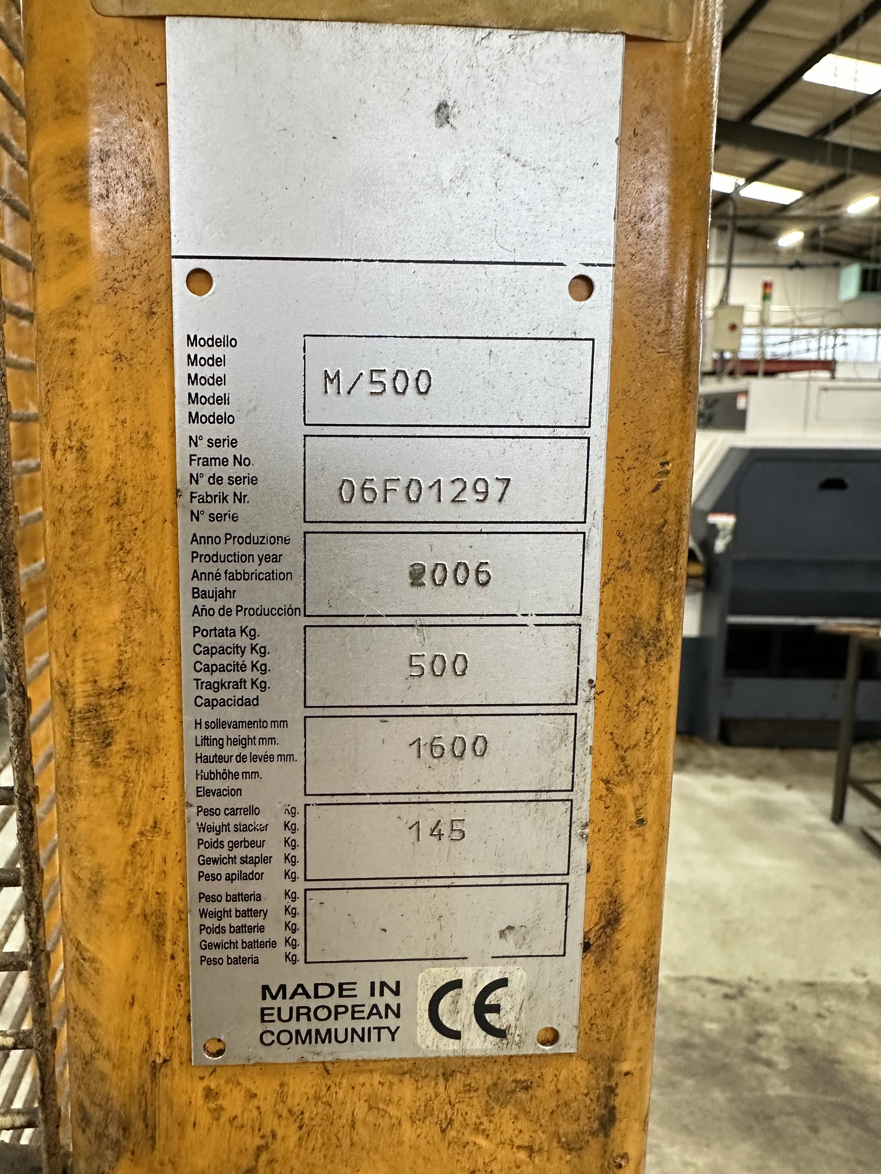 Robur M/500 Manual Pallet Stacker (2006)