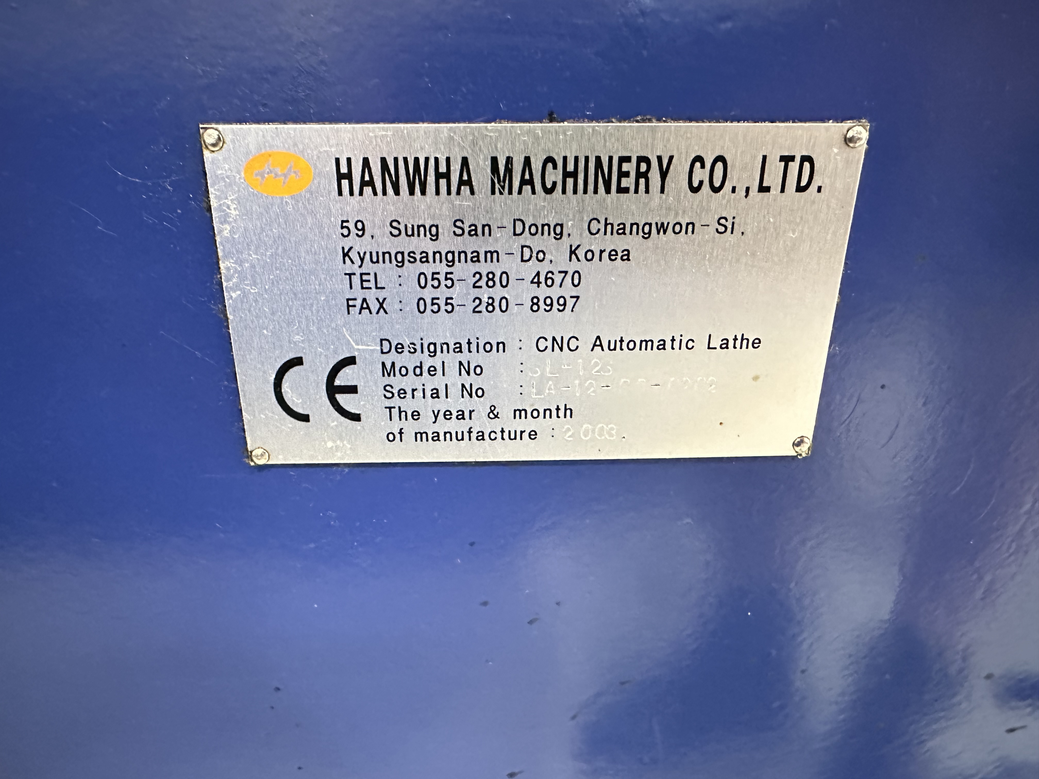 Hanwha SL12S Sliding Head Lathe 5 Axis Machine with Fanuc Series 18i-T CNC Control (2003)