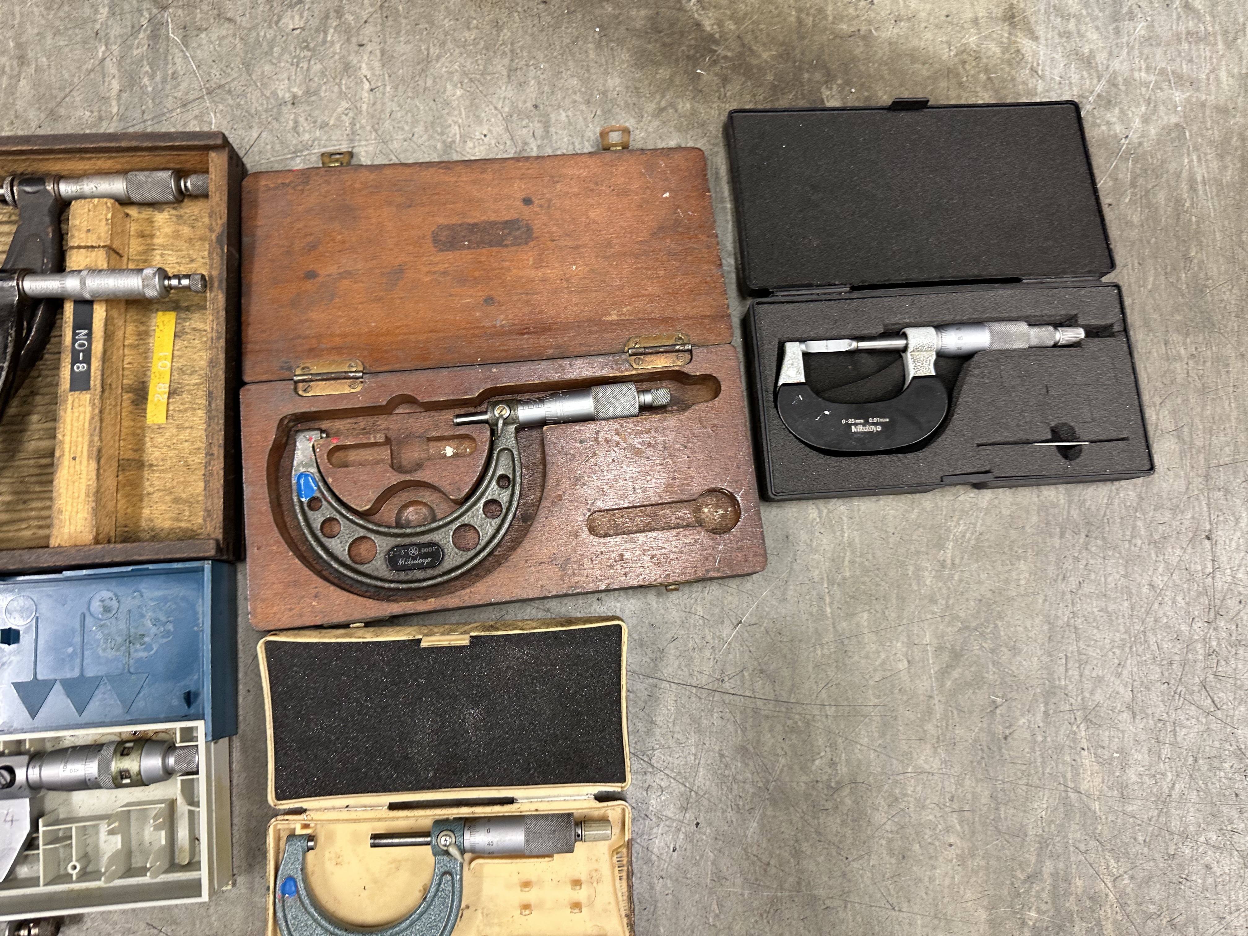 Box of Various Micrometers