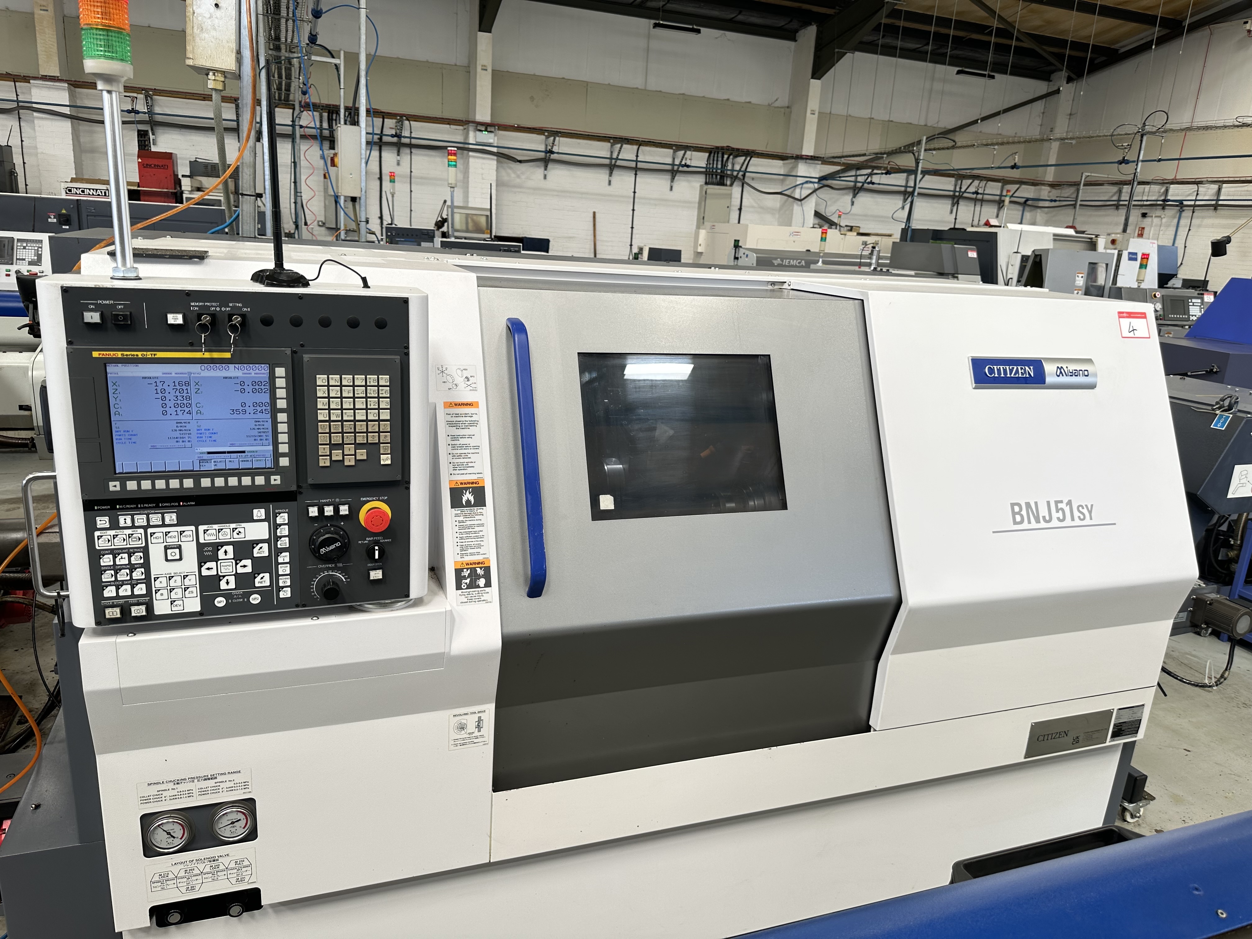 Citizen Miyano BNJ-51SY6 5 Axis Fixed Headstock Lathe with Fanuc Oi-TF Control (2021)