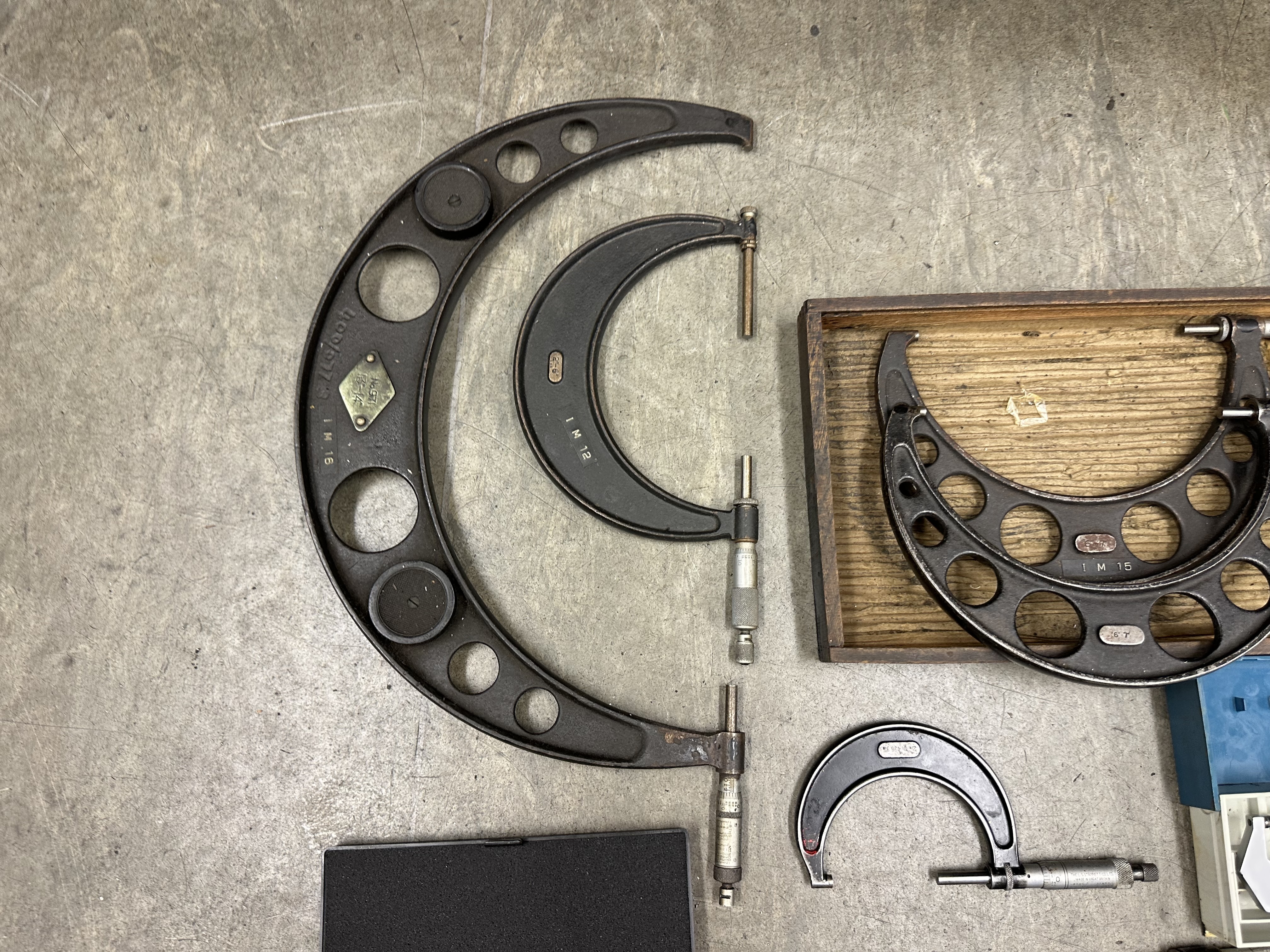 Box of Various Micrometers