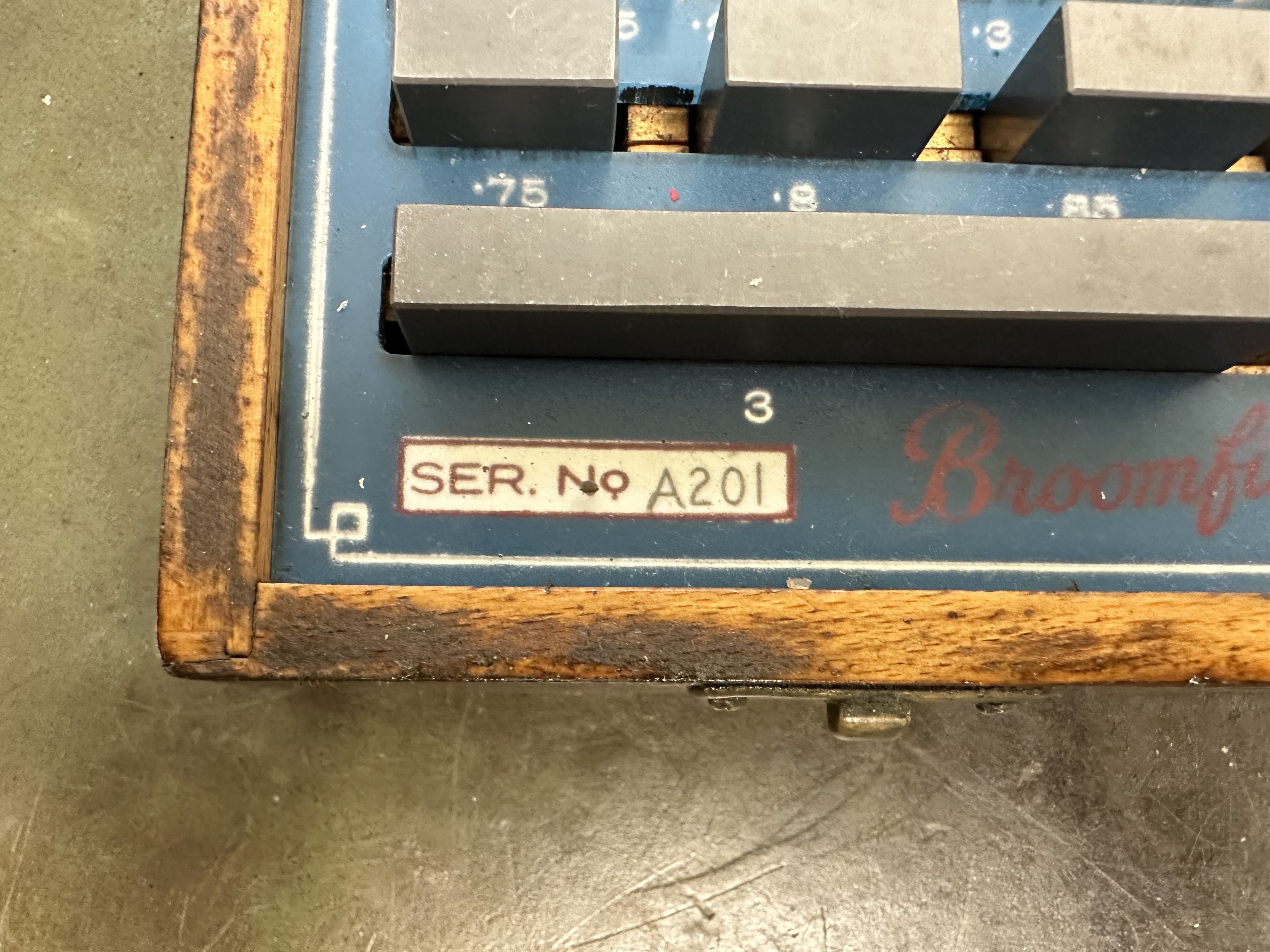 Set of Broomfield Imperial Tungsten Carbide Slip Gauges