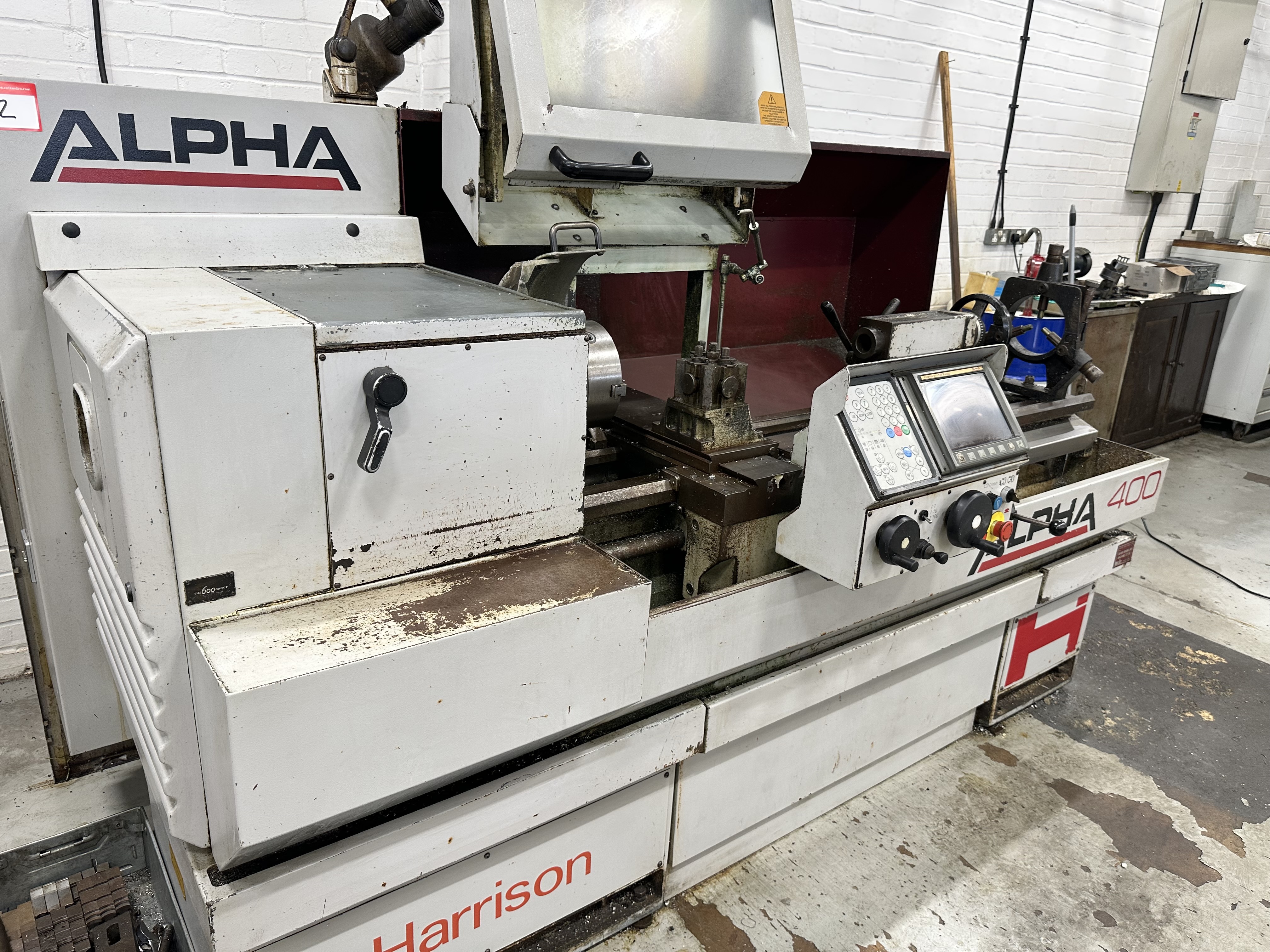 Harrison Alpha 400 CNC Lathe with Harrison Alpha GE Fanuc Control (1995)