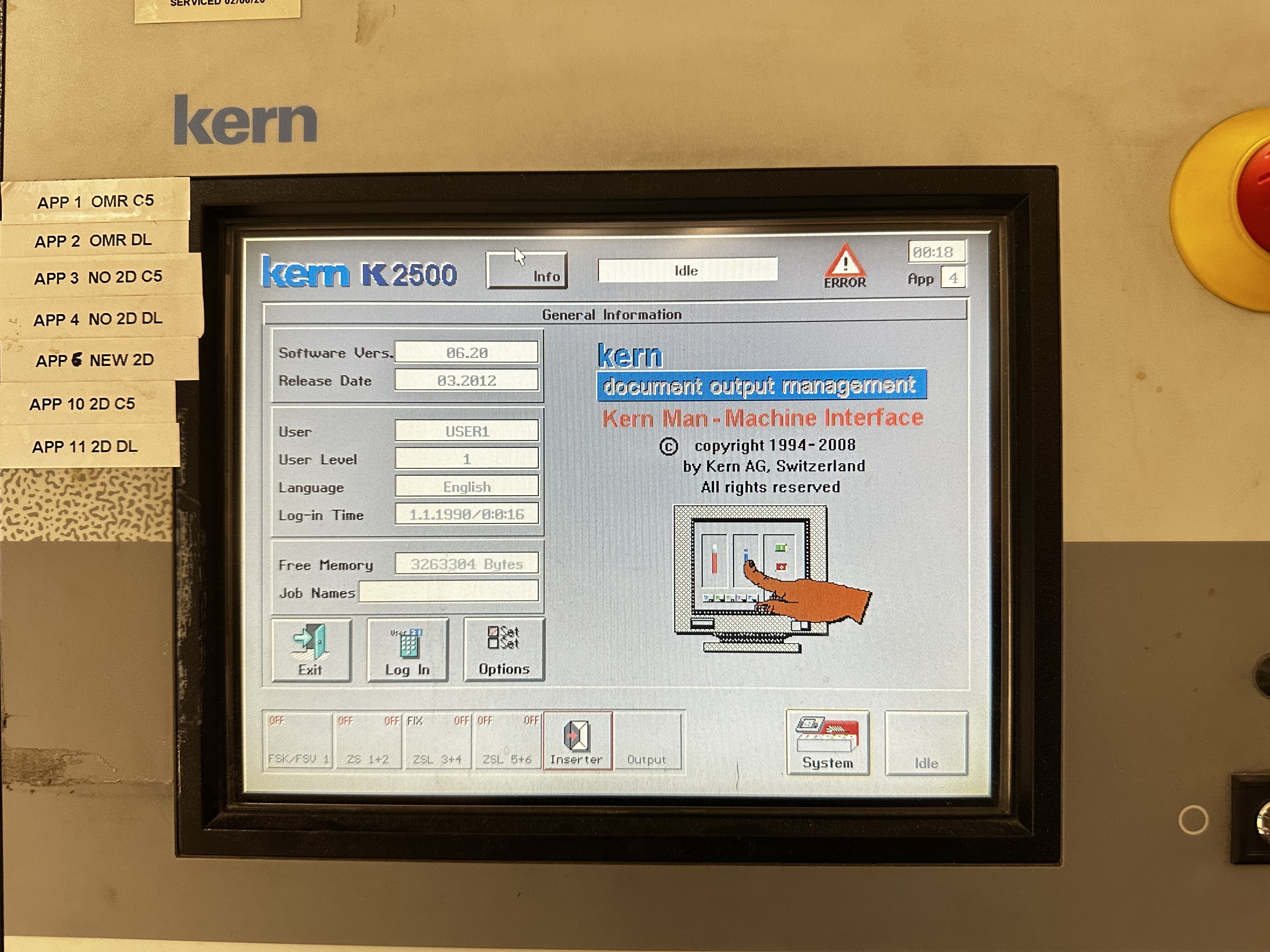 Kern 2500 Document Inserter & Multimailer (2006)