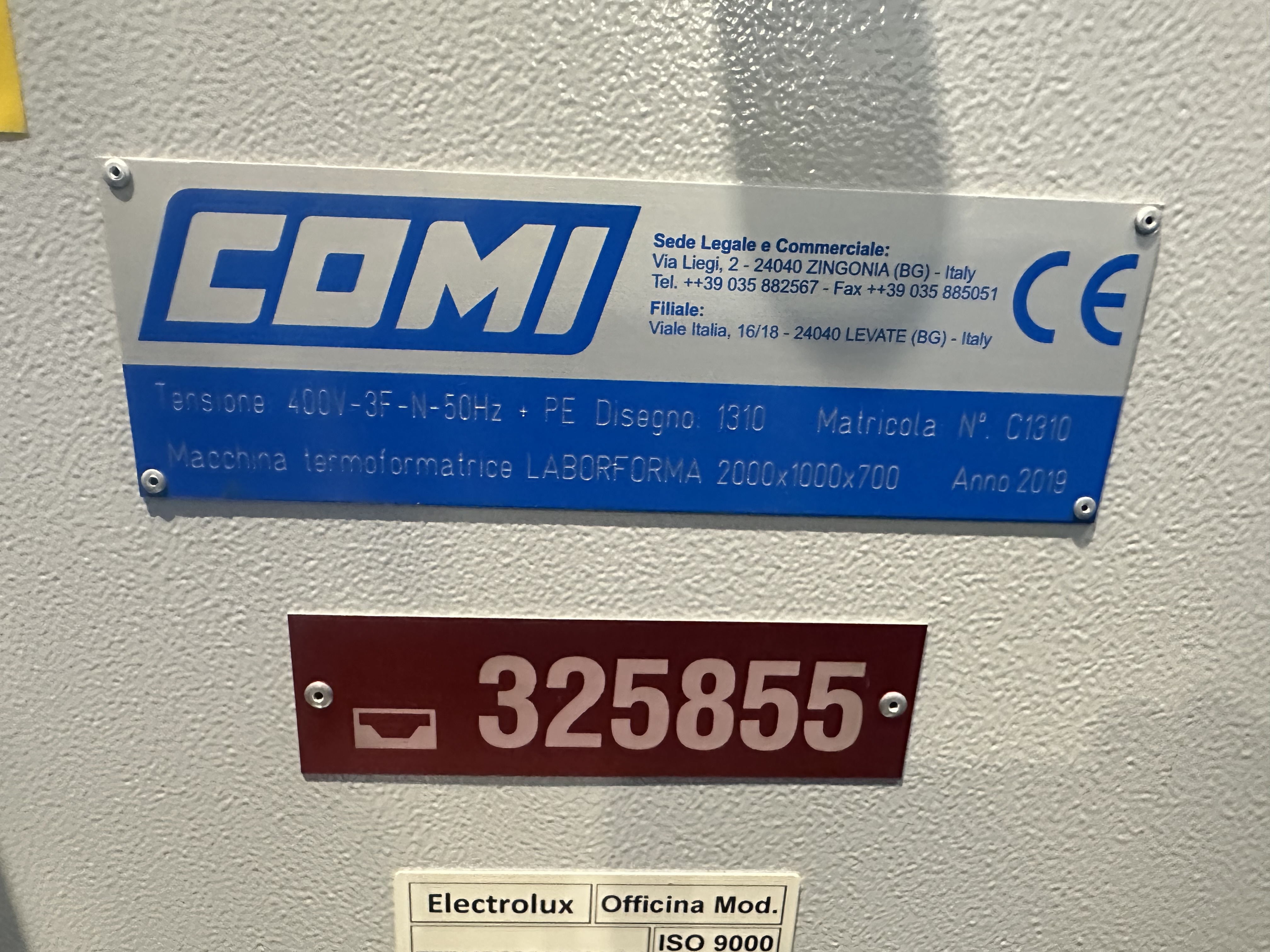 Comi Model Labor Forma 2000 x 1000 x 700mm Thermoforming Machine (2019)                                                       