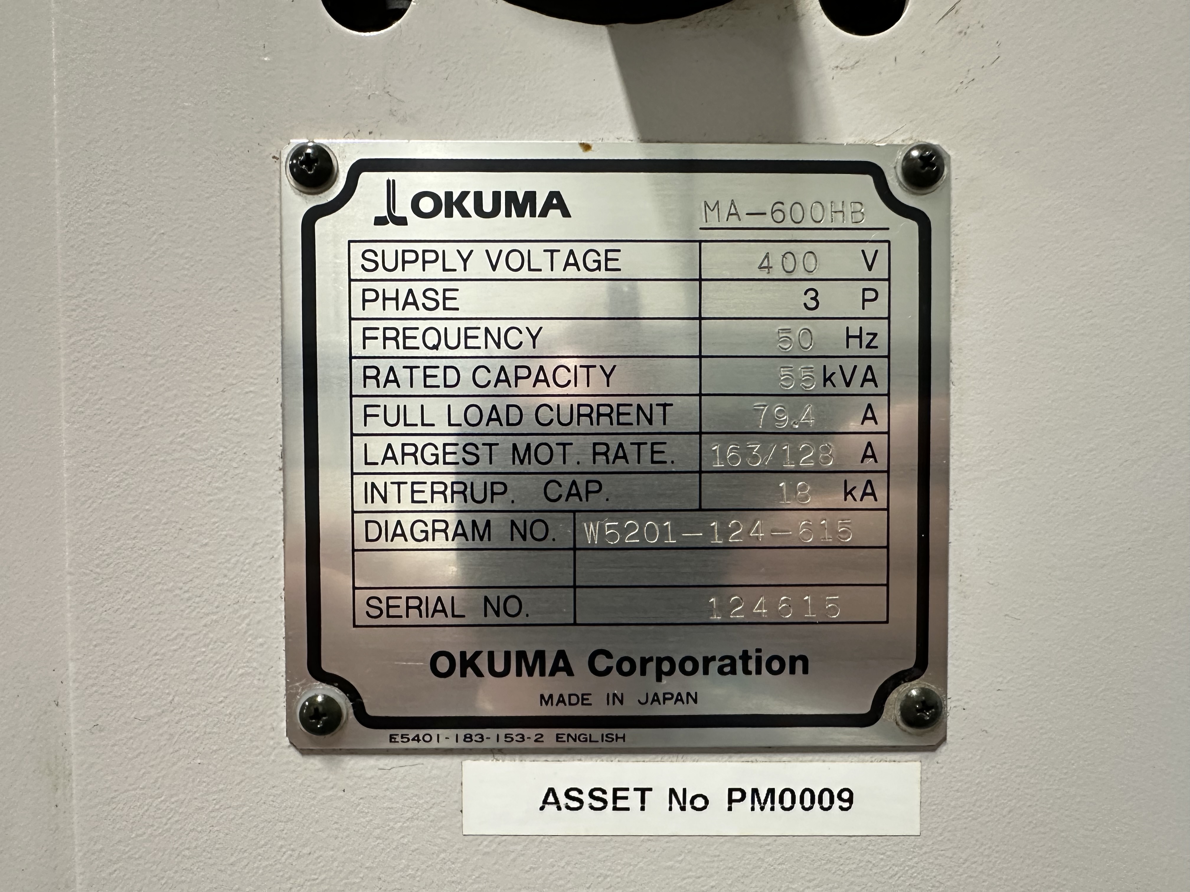 Okuma Space Centre MA-600HB Horizontal Twin Pallet Machining Centre. (2006)