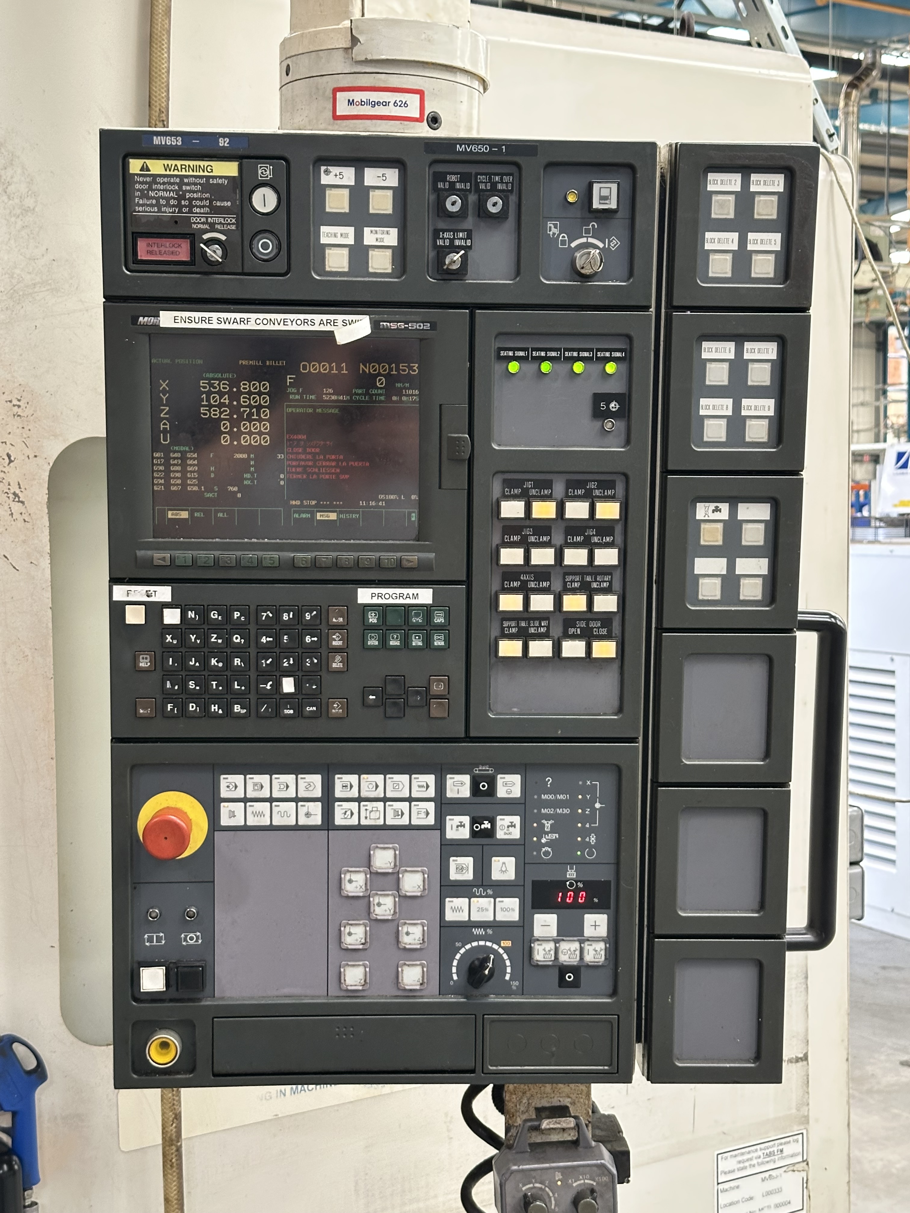 Mori Seiki MV-653/50 Heavy Duty Vertical Machining Centre. (1999)