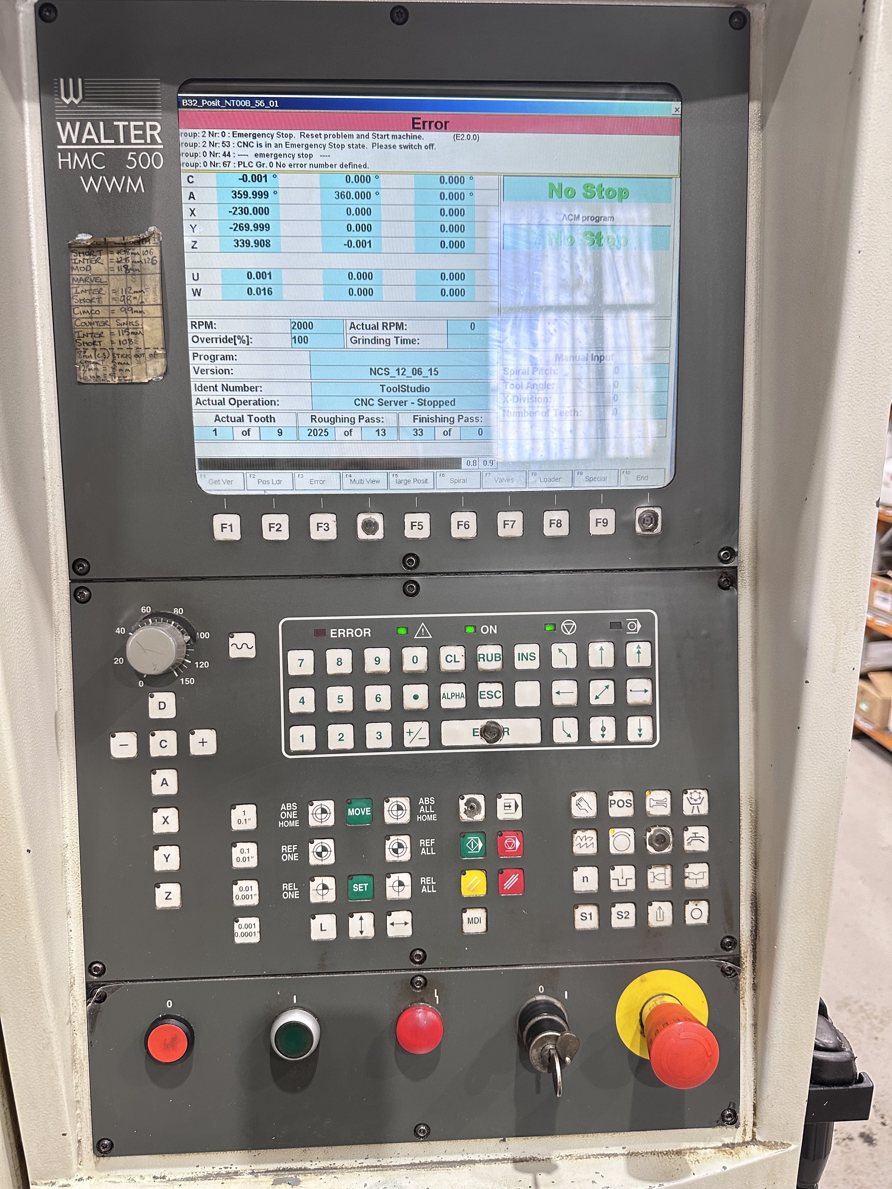 Walter Helitronic Power Production 5-Axis CNC Tool Grinder. (2000)